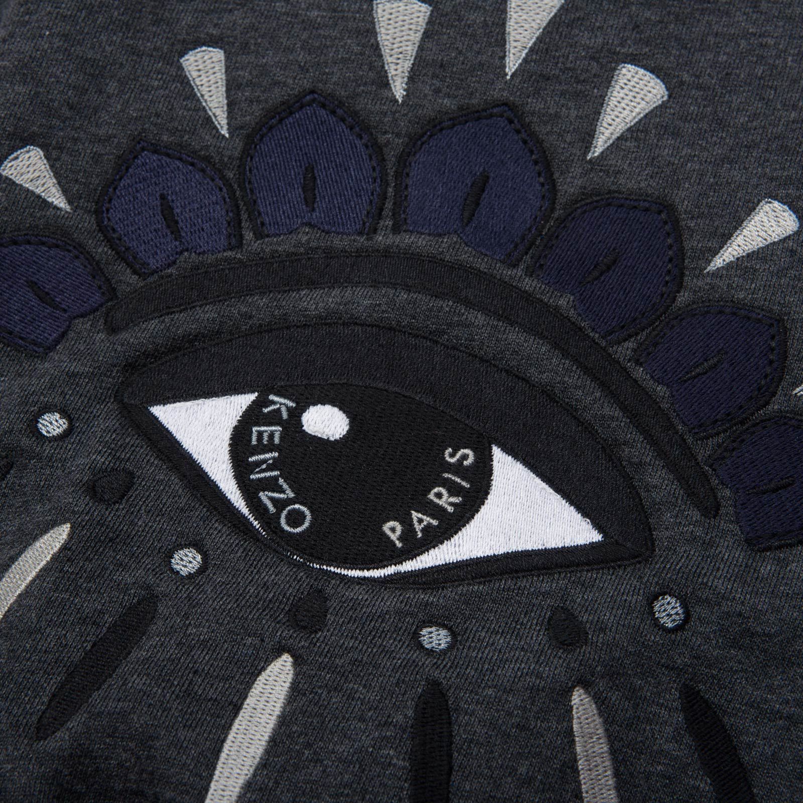 Boys&Girls Dark Grey Eye Embroidered Sweatshirt With Blue Lining - CÉMAROSE | Children's Fashion Store - 4