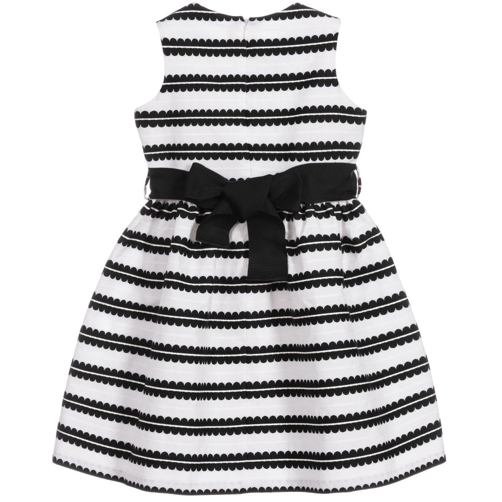 Girls Black Stripe Cotton Dress