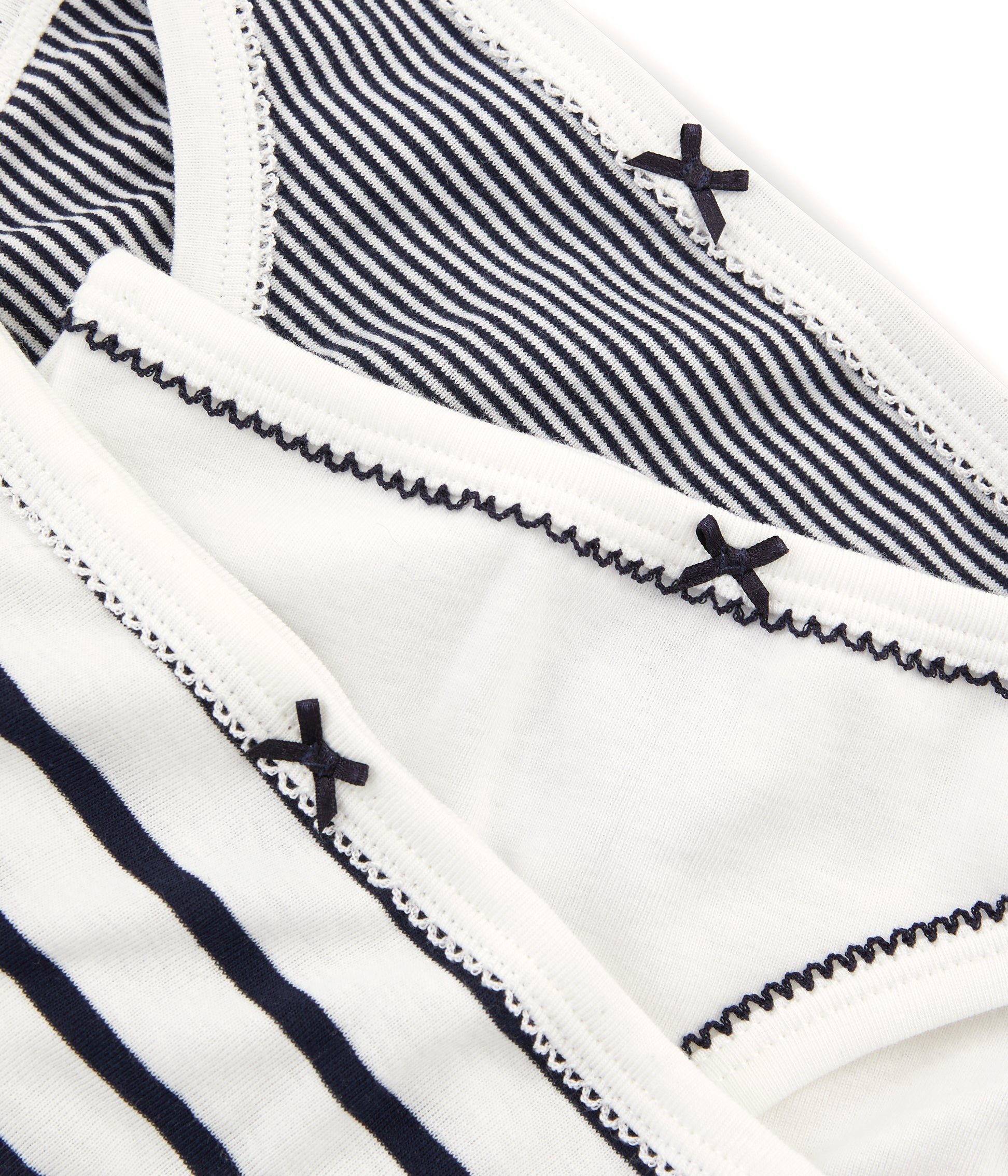 Girls White & Black Cotton Underwear Sets