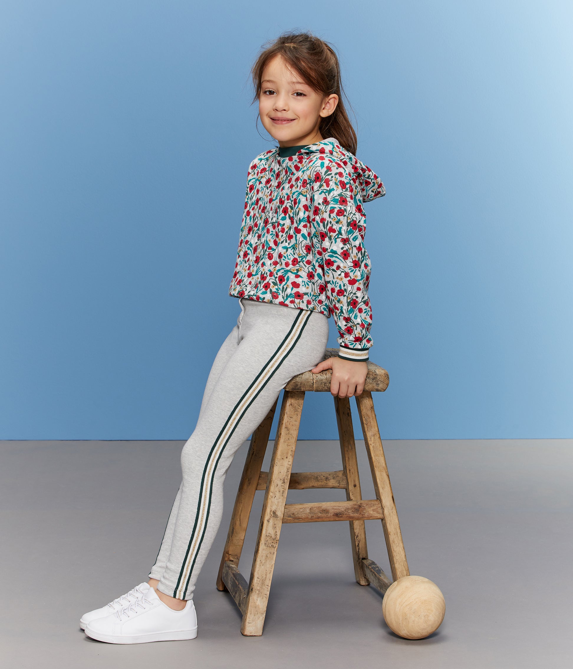Girls Grey Cotton Leggings