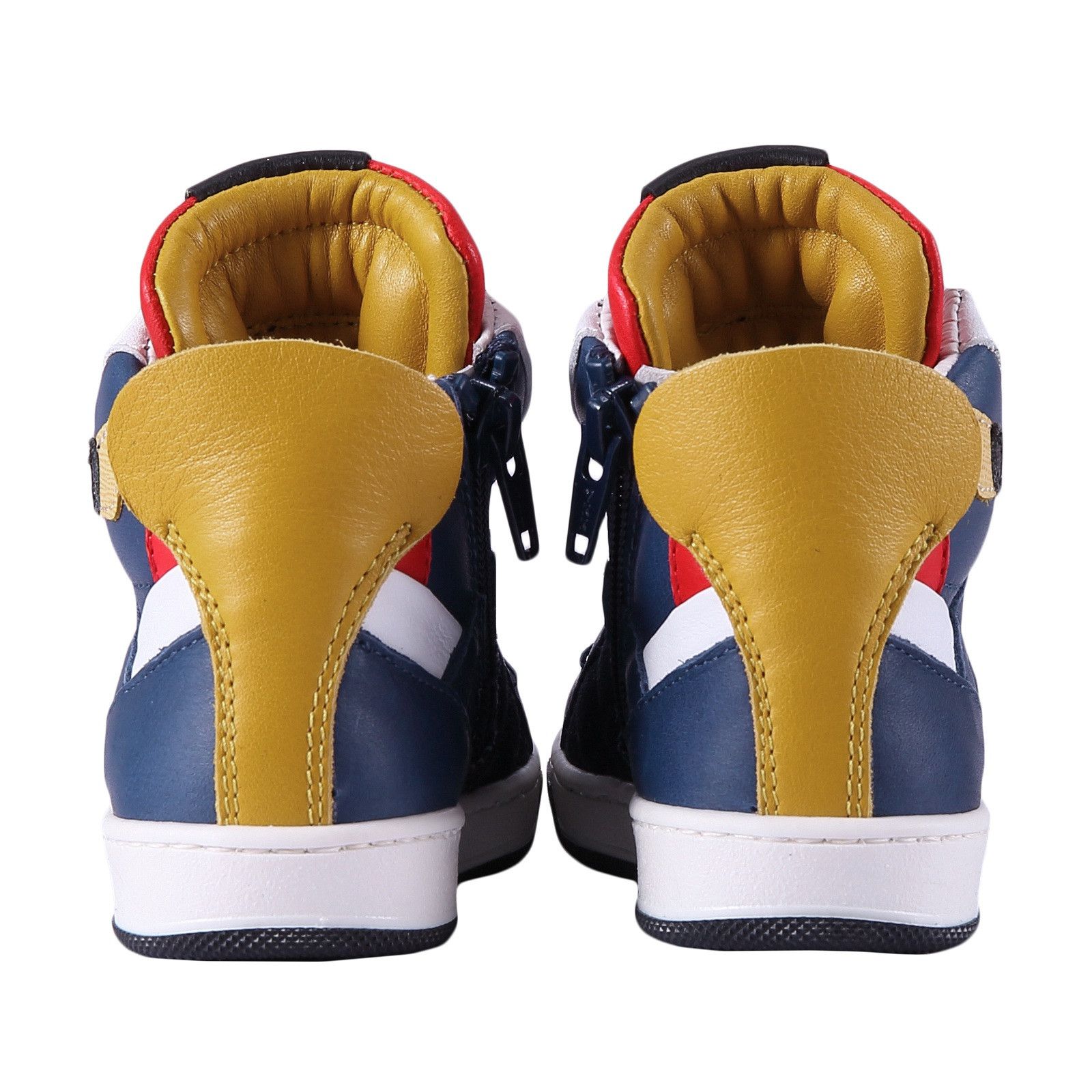 Boys Blue 'Monster' Leather High-Top Trainers - CÉMAROSE | Children's Fashion Store - 4