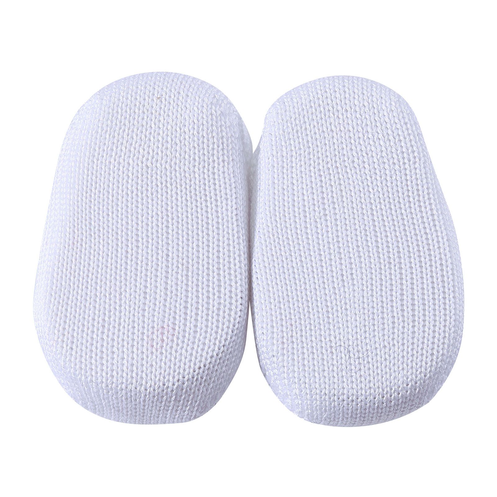 Baby White Knitted Cotton Shoes With Blue Tie Trims - CÉMAROSE | Children's Fashion Store - 4