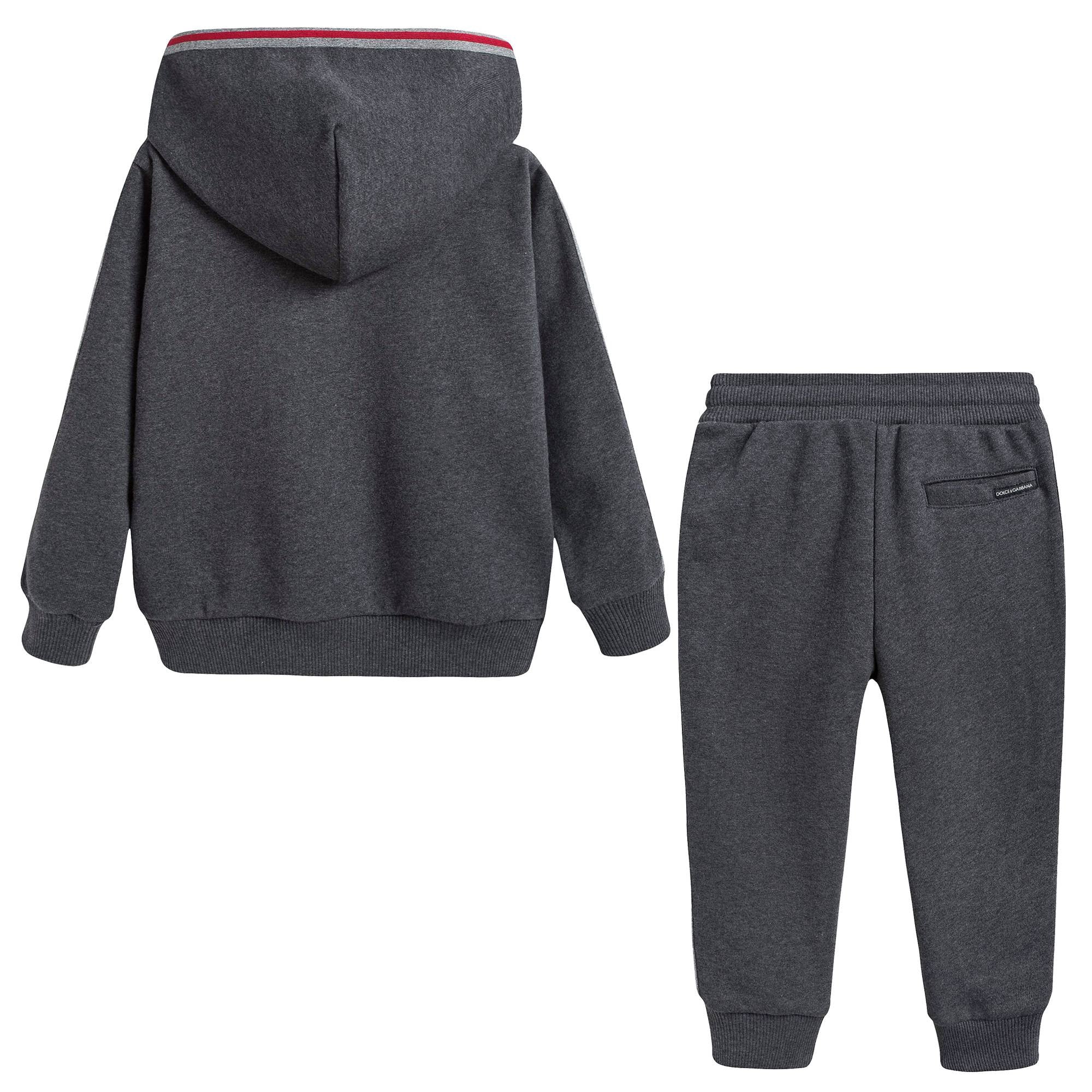 Boys Grey Cotton Tracksuits