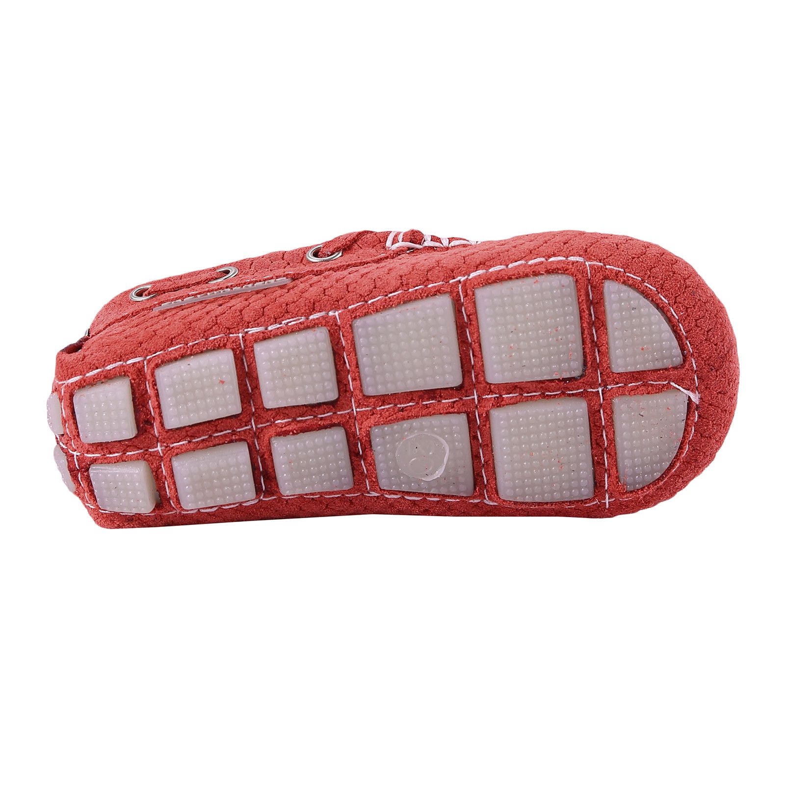 Boys Red Printed Trims Suede Leather Loafers - CÉMAROSE | Children's Fashion Store - 4