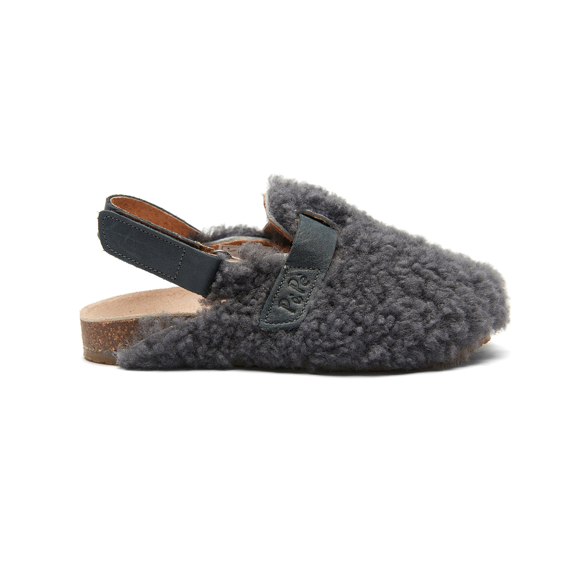 Boys & Girls Charcoal Slippers With Ankle Strap