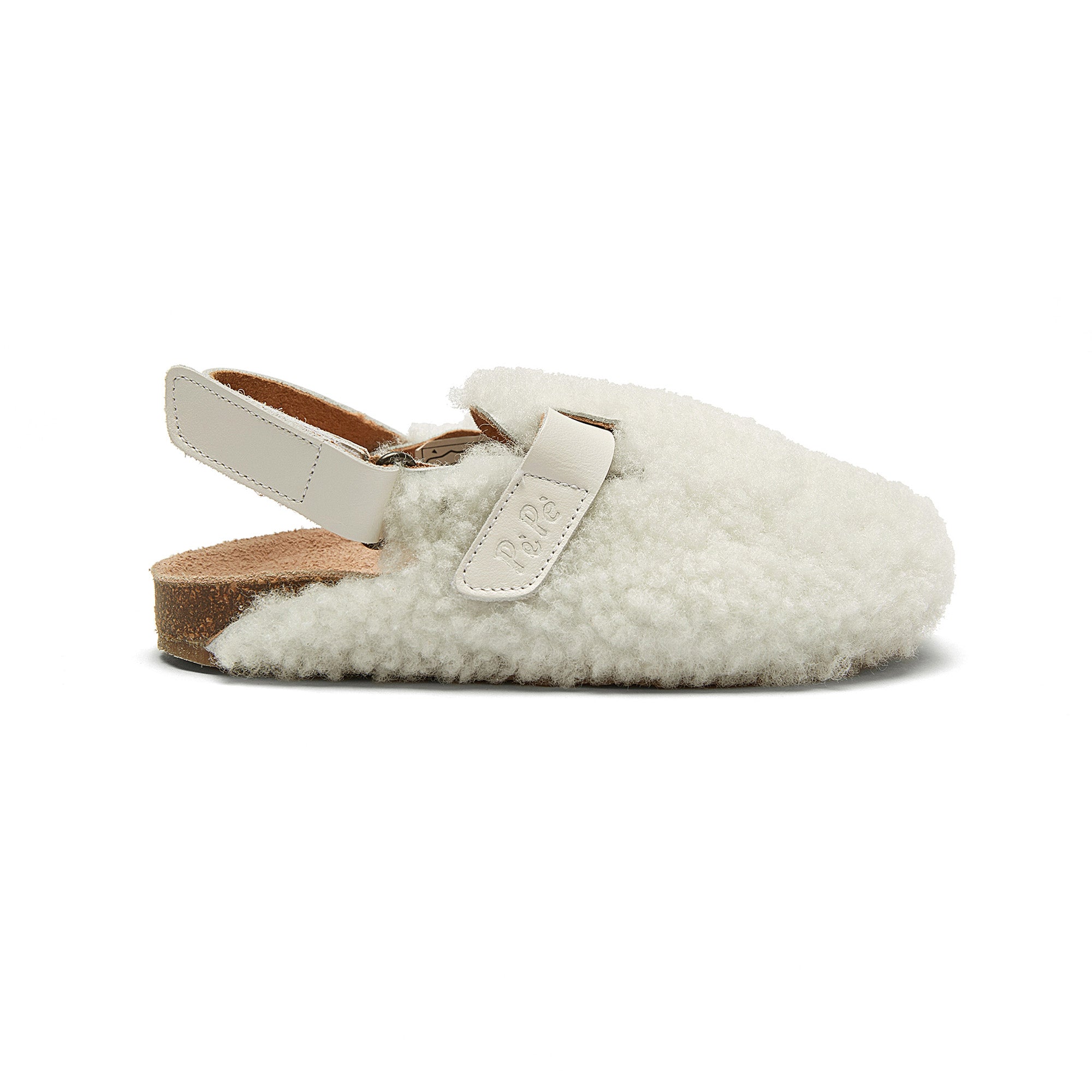 Boys & Girls White Slippers With Ankle Strap
