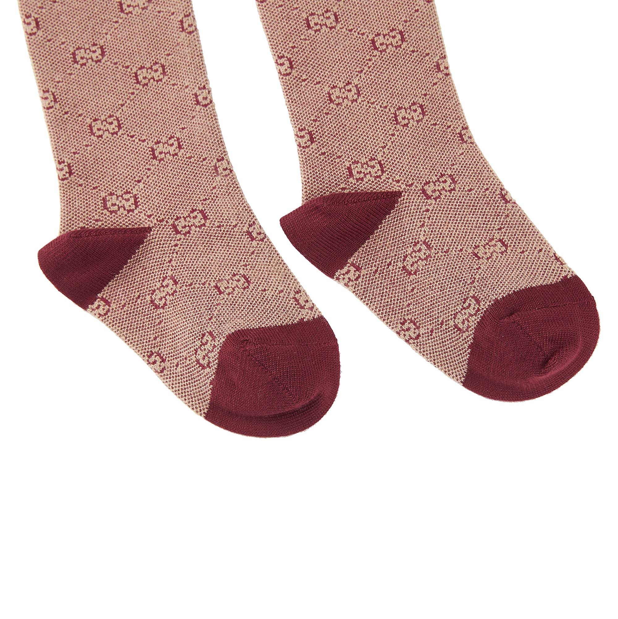 Boys Camel & Red Logo Wool Socks