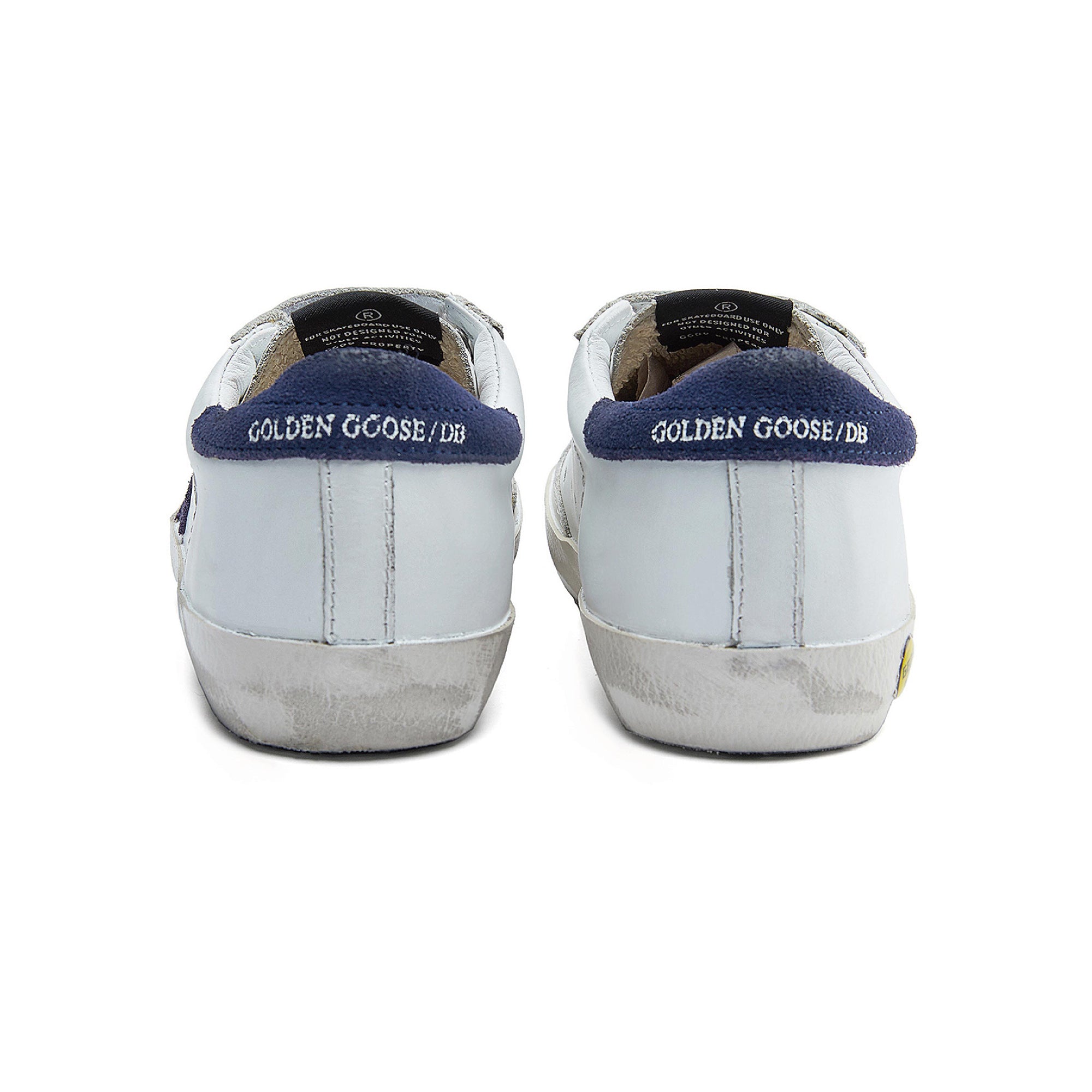 Boys & Girls White & Blue Star Leather Shoes