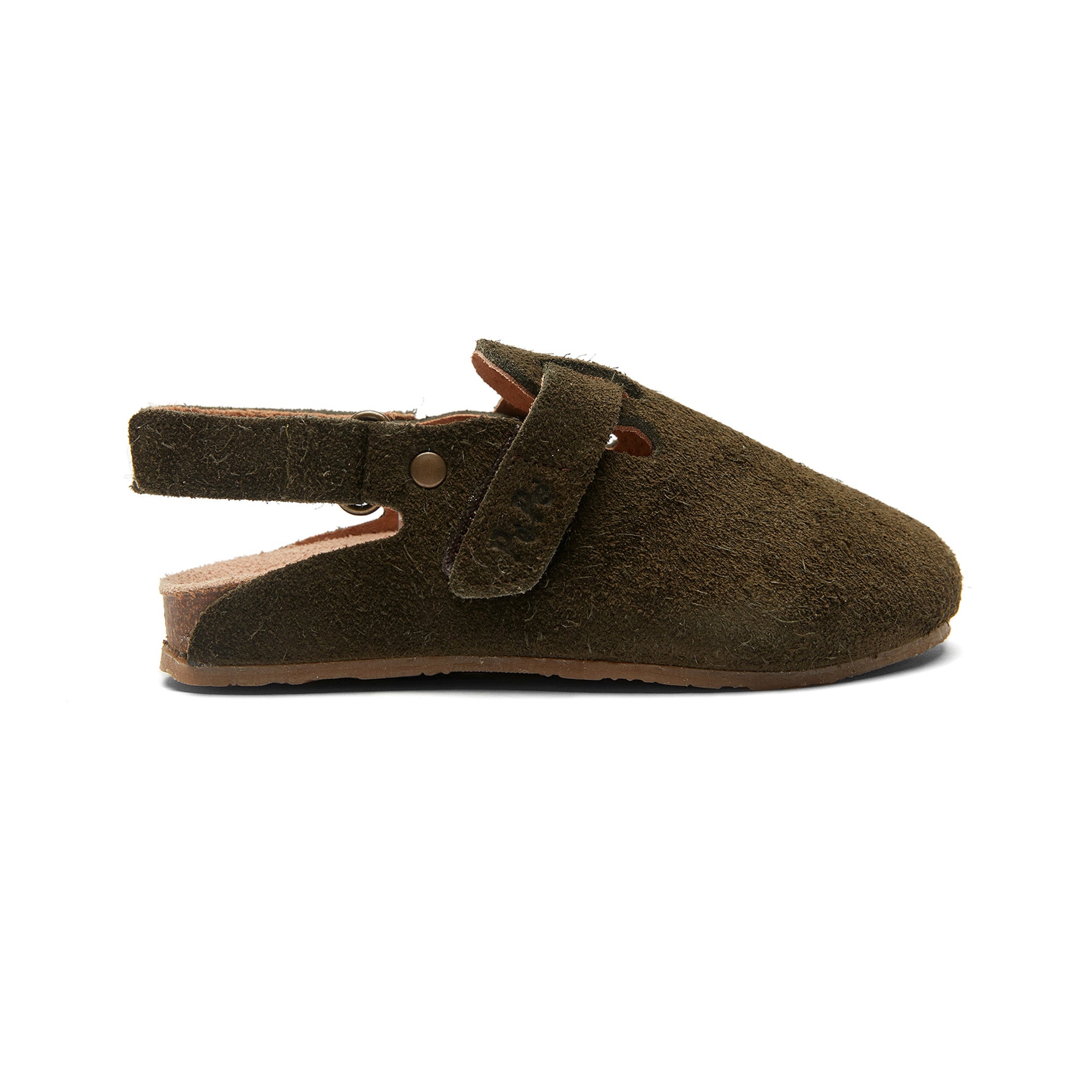 Boys & Girls Dark Brown Slippers With Ankle Strap
