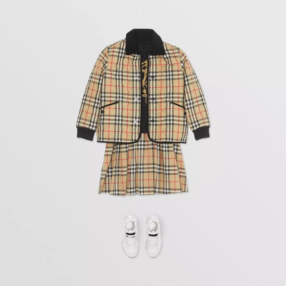 Boys & Girls Beige Stripe Coat
