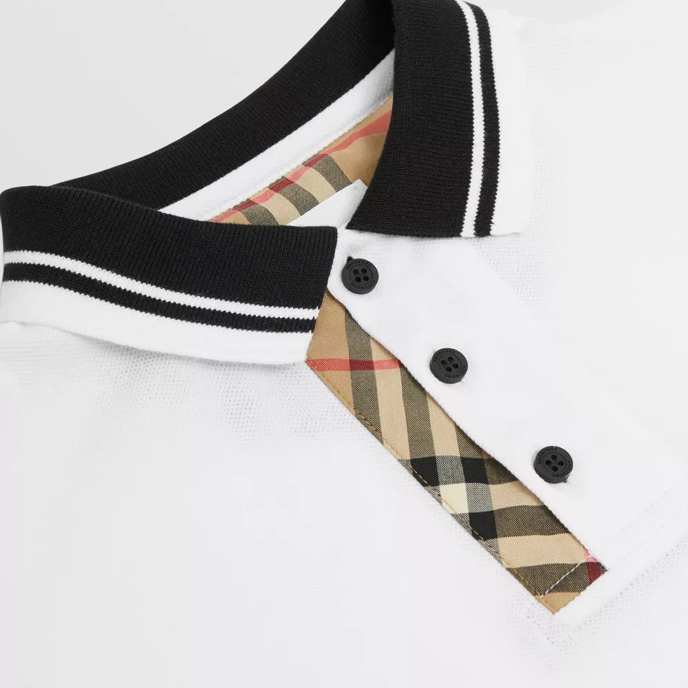 Boys White Jerseywear Cotton Polo Shirt