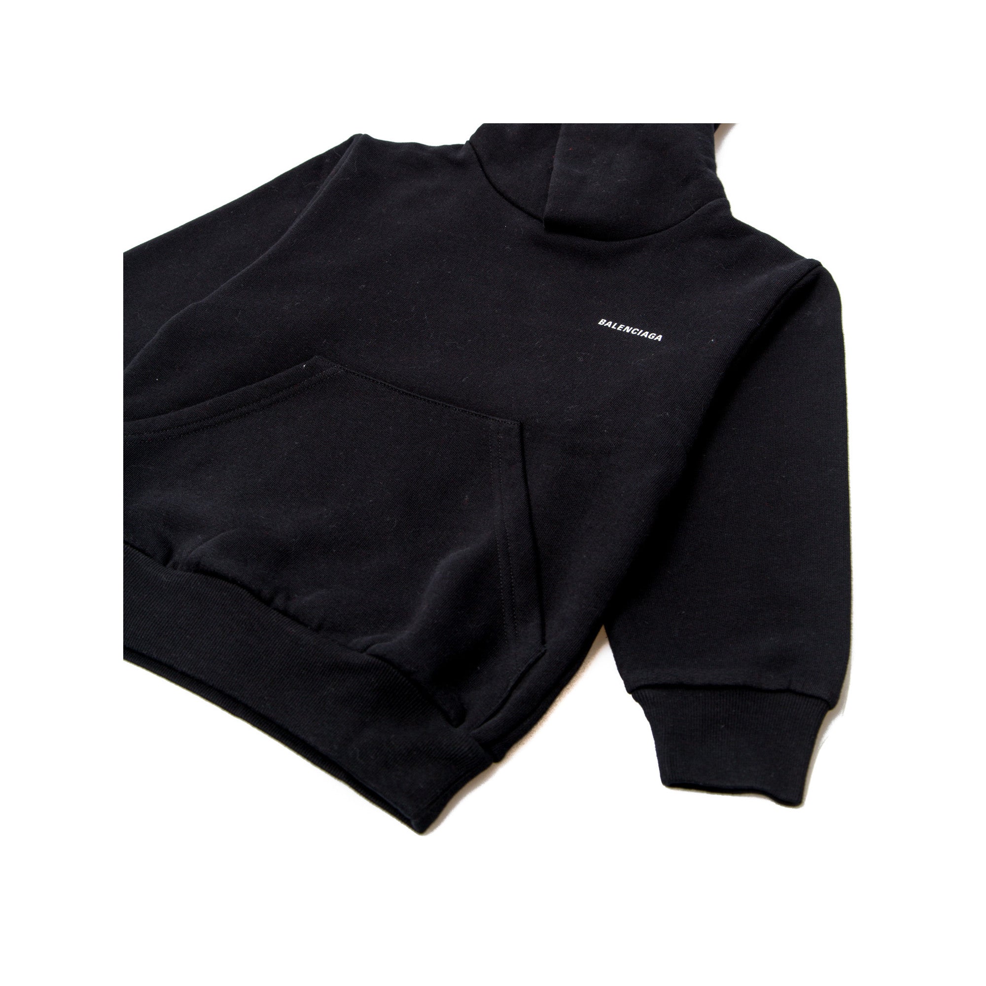 Boys & Girls Black Logo Cotton Hoodie