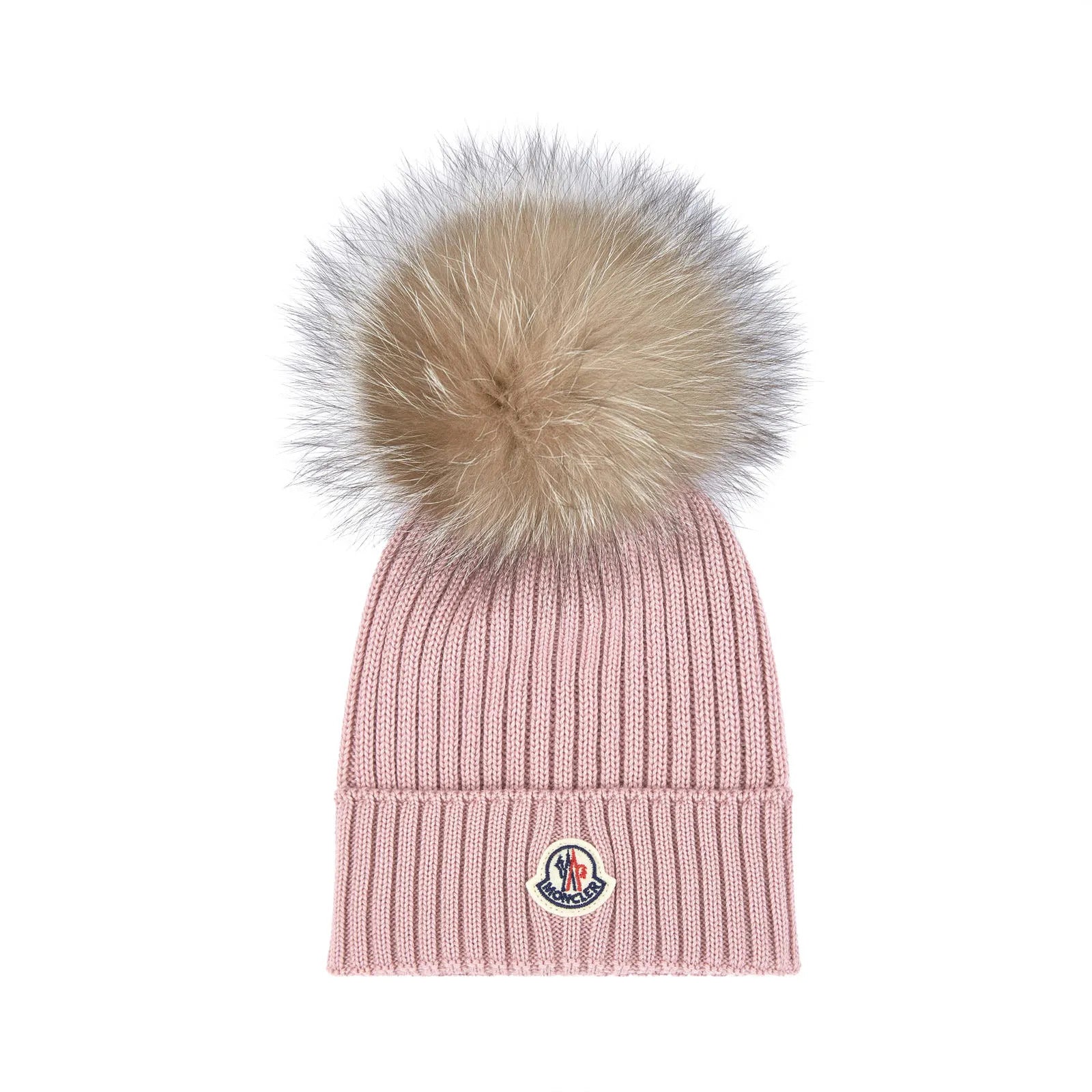 Girls Pastel Pink Logo Virgin Wool Hat
