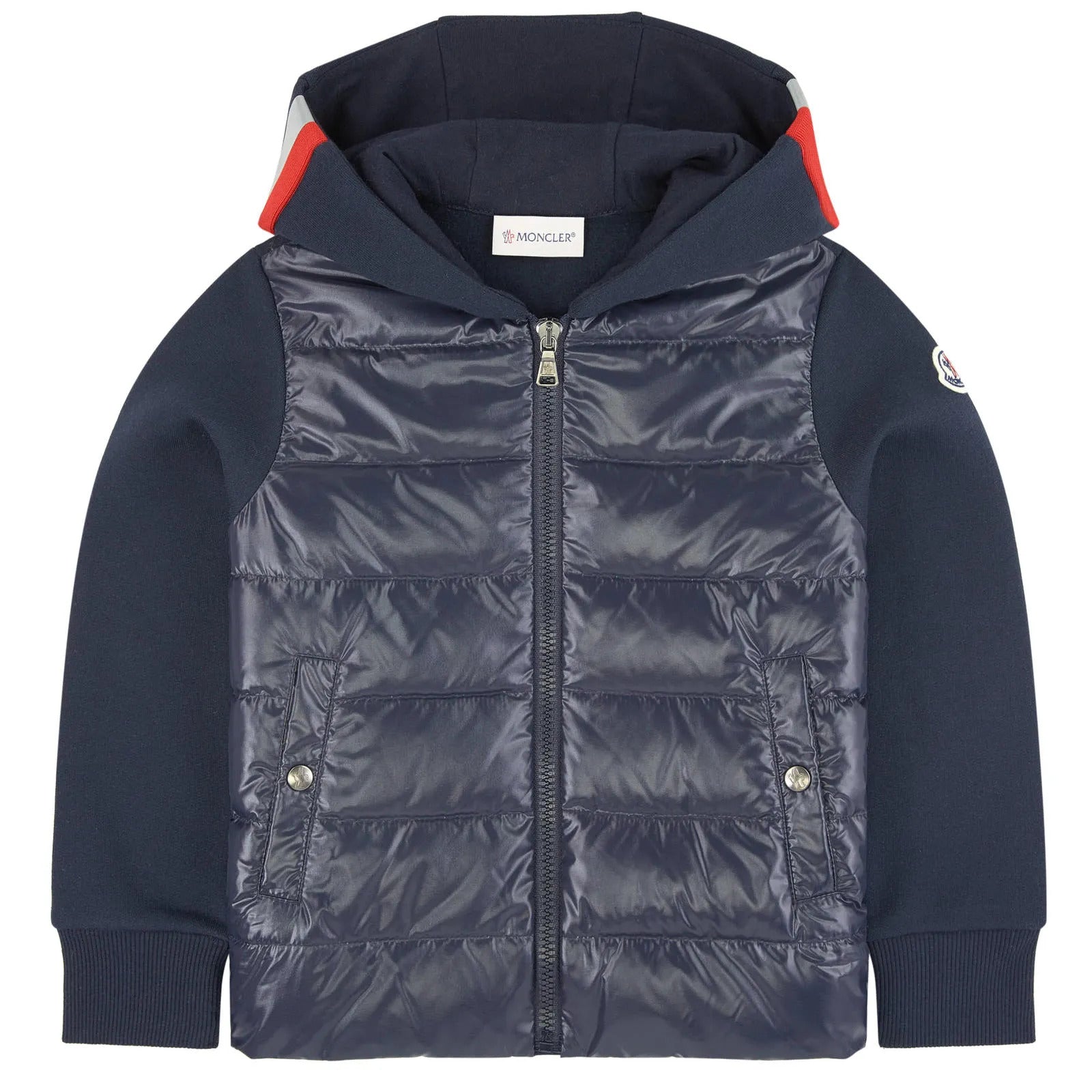 Boys Navy Padded Down Sweatshirt