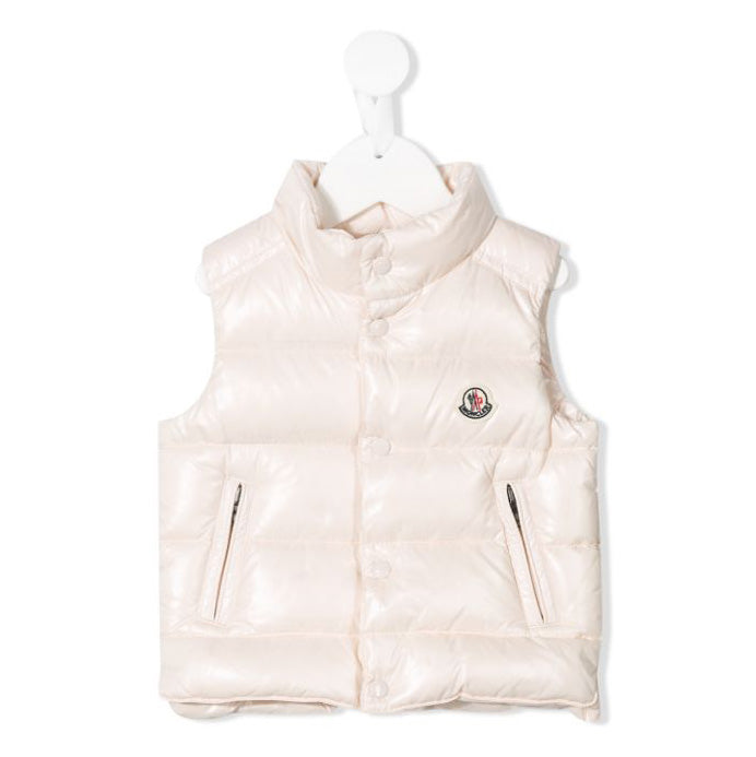 Gilet matelassé en duvet rose pastel « Bernard » pour bébé fille