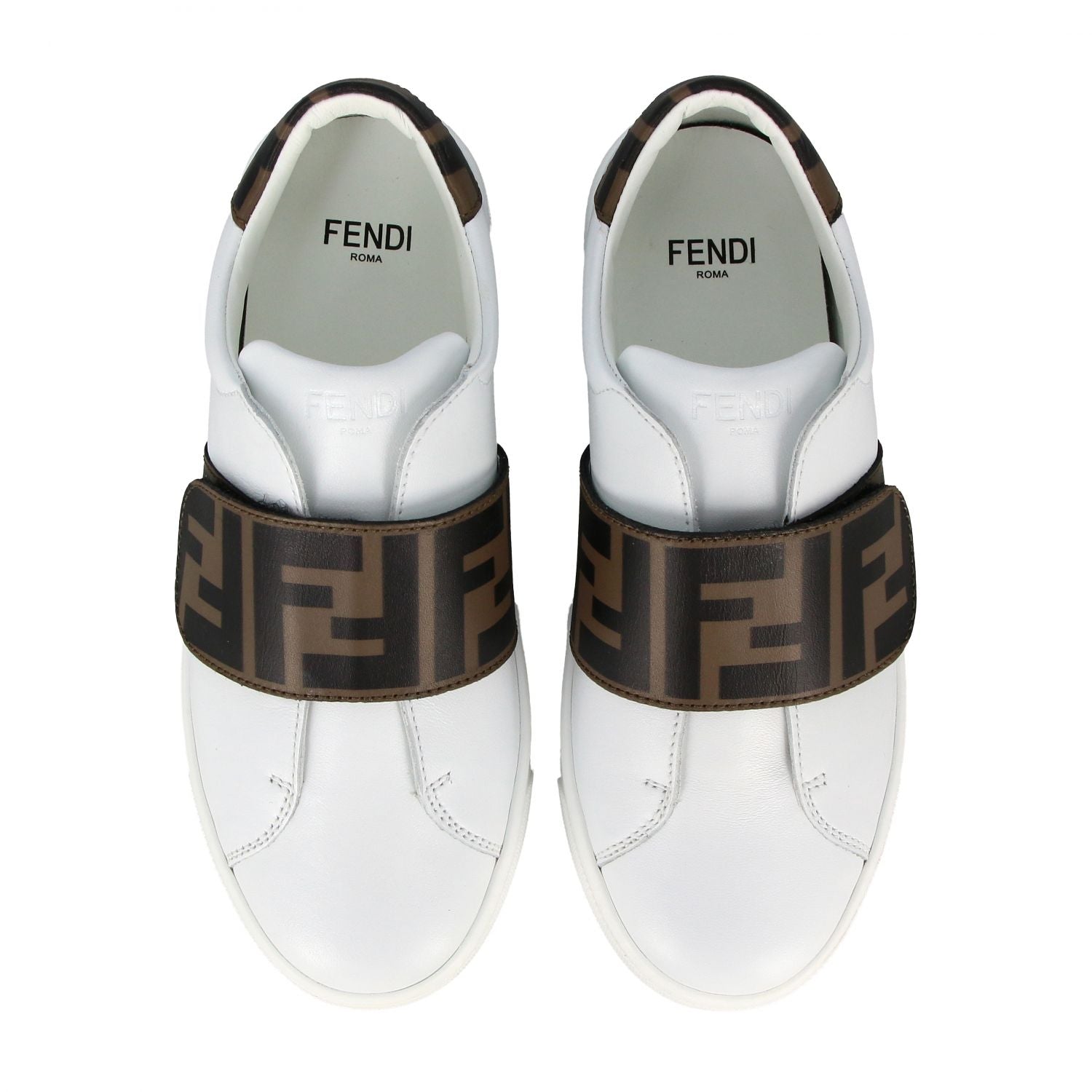 Boys & Girls White FF Calf Skin Shoes