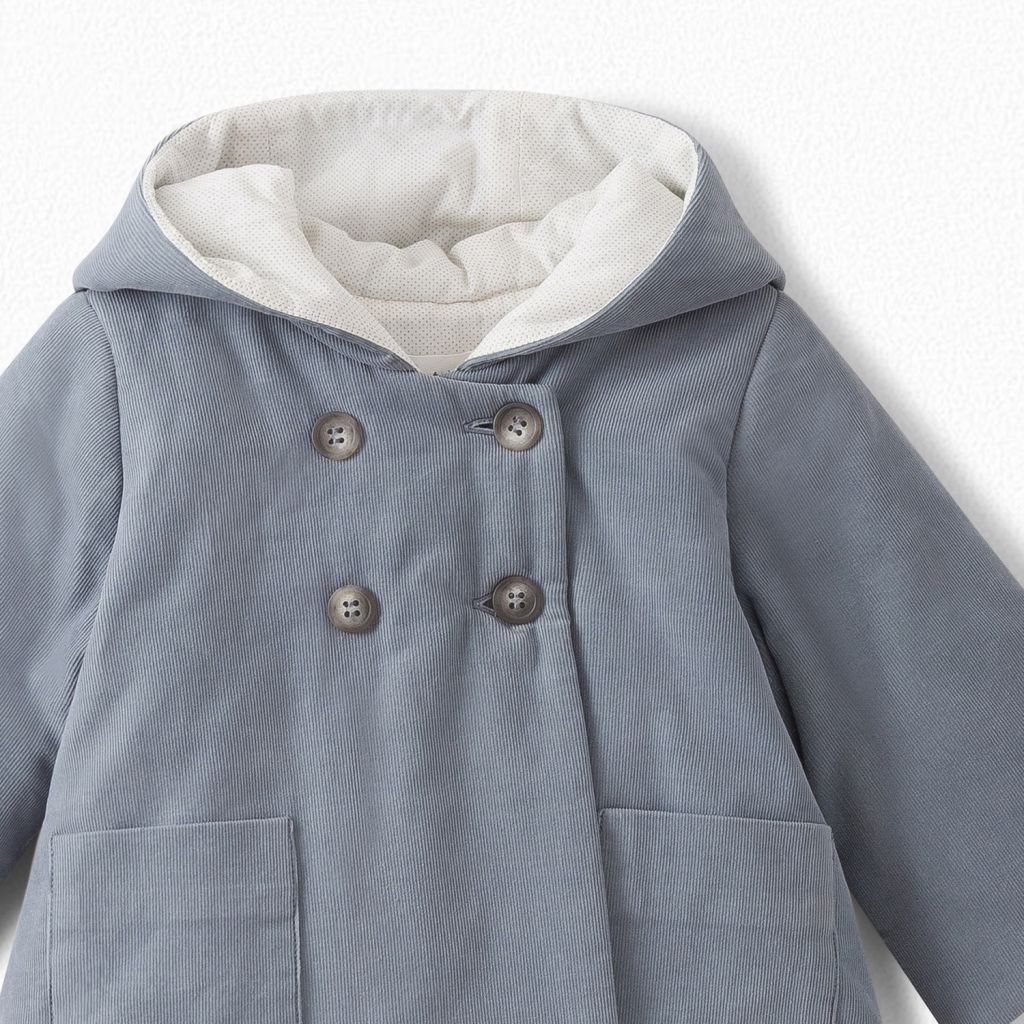 Manteau en coton gris bleu pour bébés filles