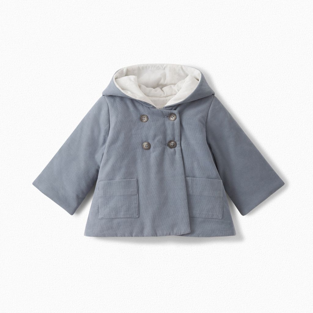 Manteau en coton gris bleu pour bébés filles