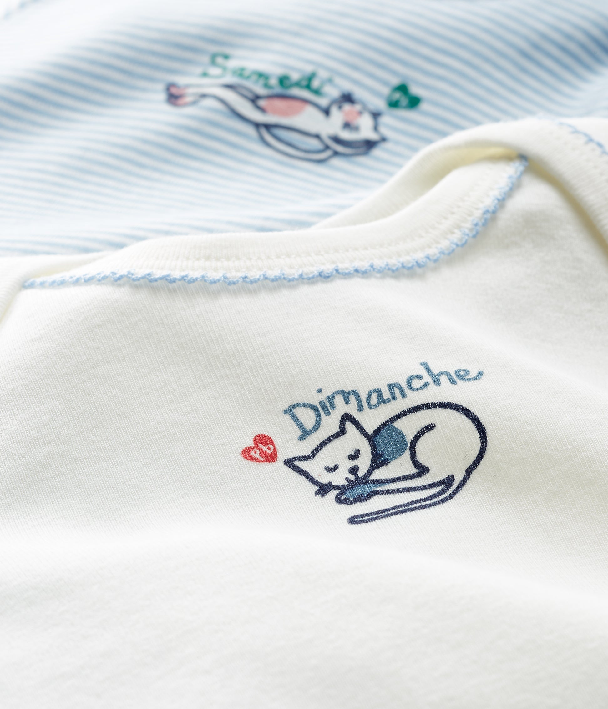 Baby Boys White & Blue Cotton Sets