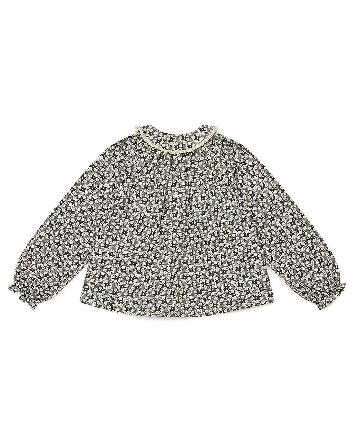 Chemisier noir en coton pour filles