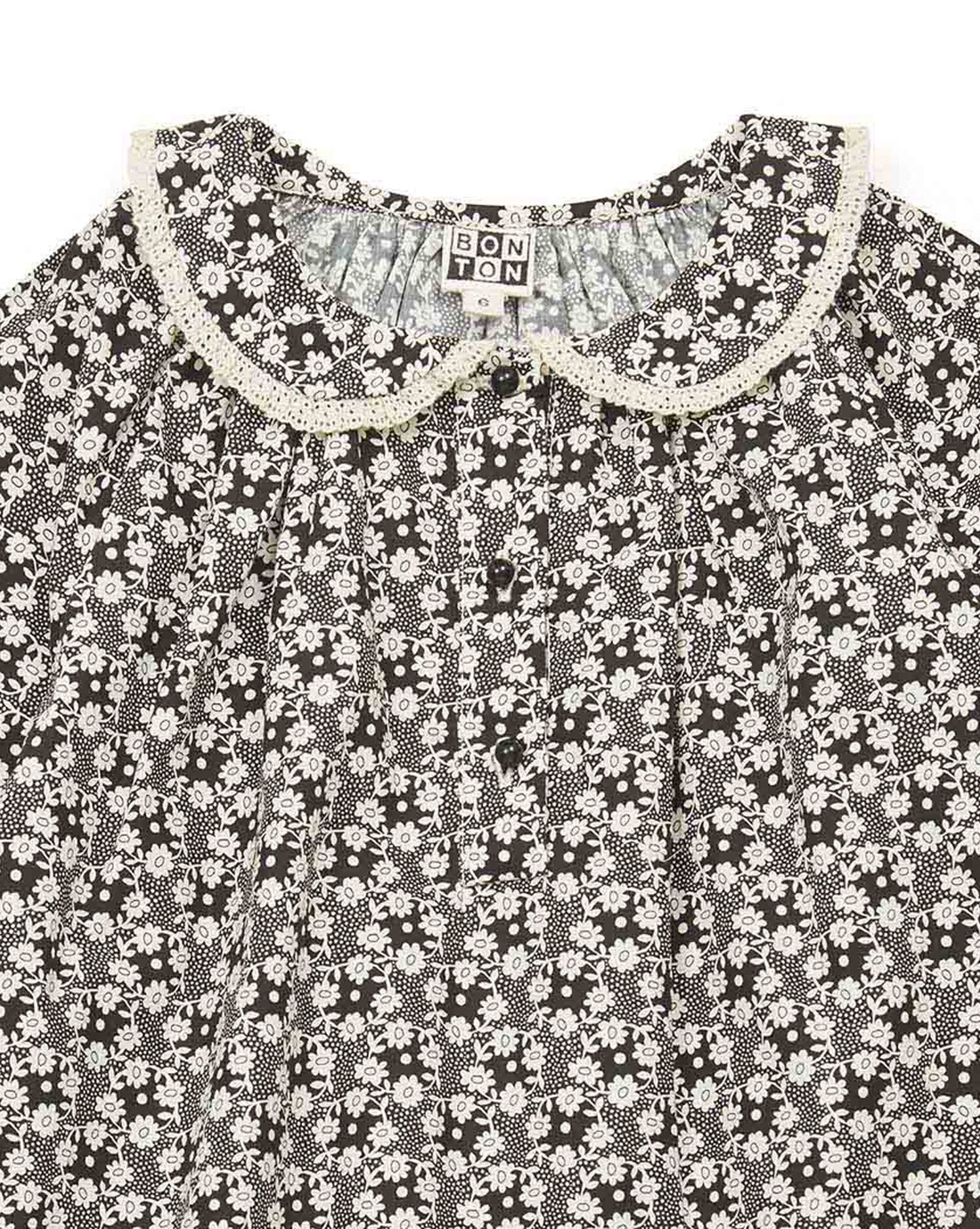 Chemisier noir en coton pour filles