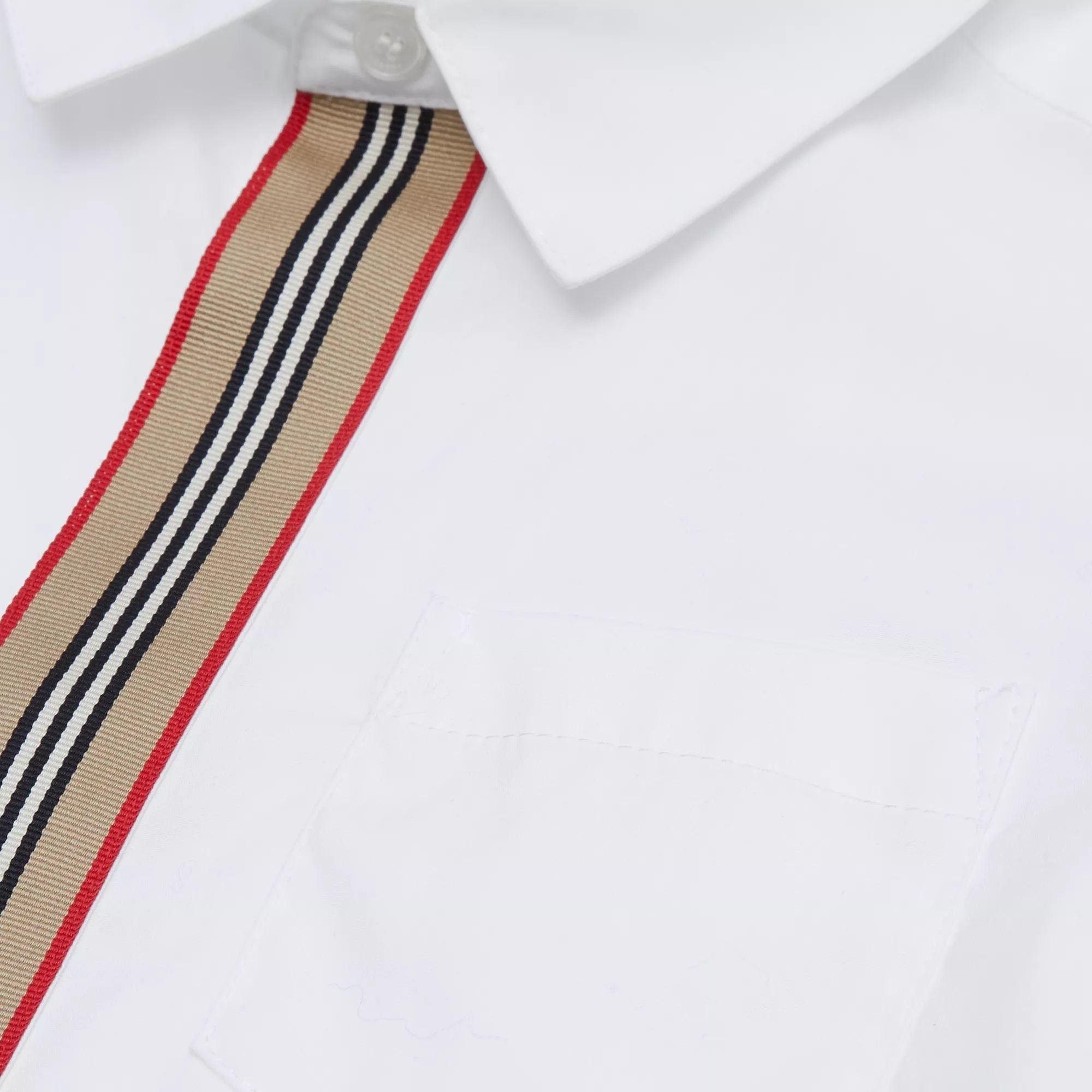 Boys & Girls White Stripe Cotton Shirt