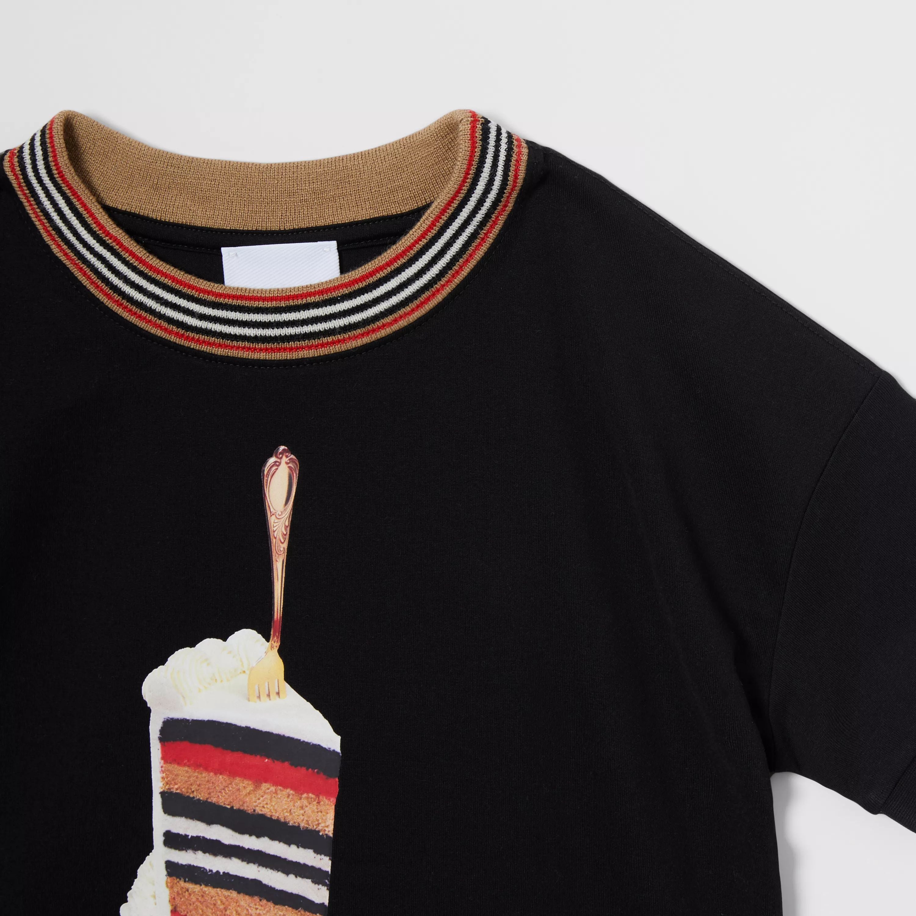 T-shirt noir en coton imprimé pour fille