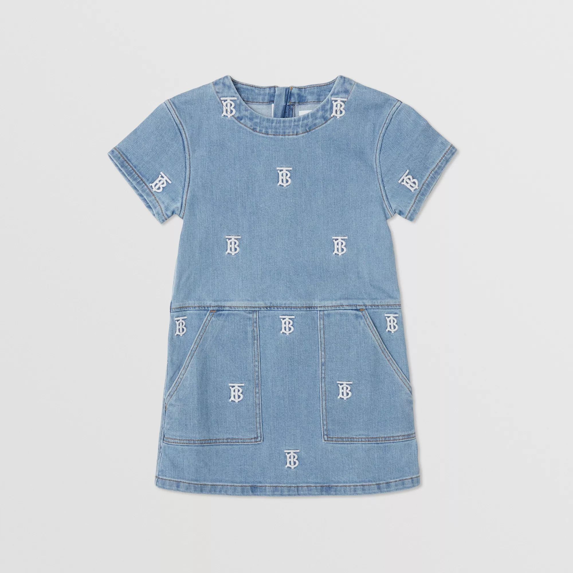 Robe en jean bleue à logo pour fille