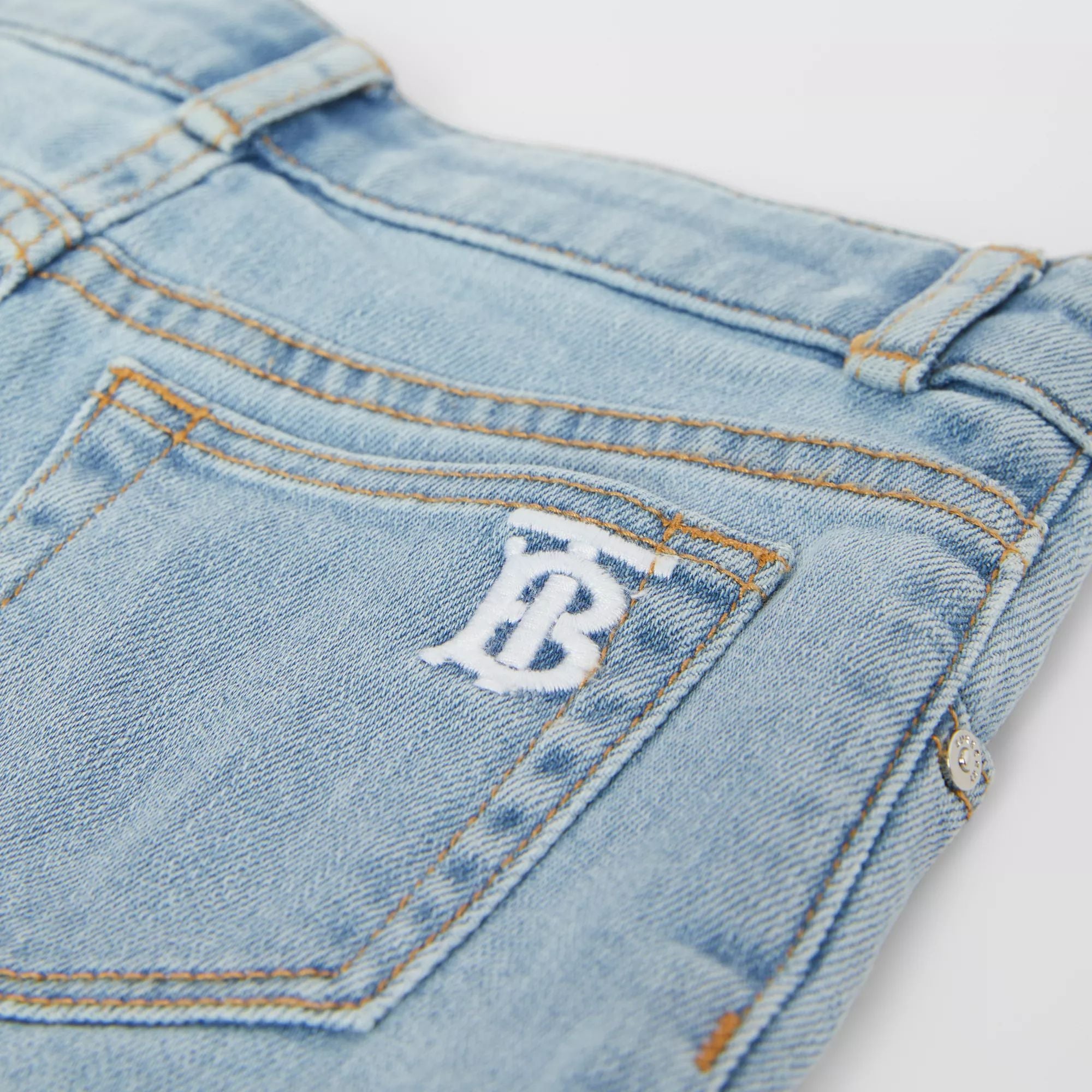 Short en jean à logo bleu pour filles
