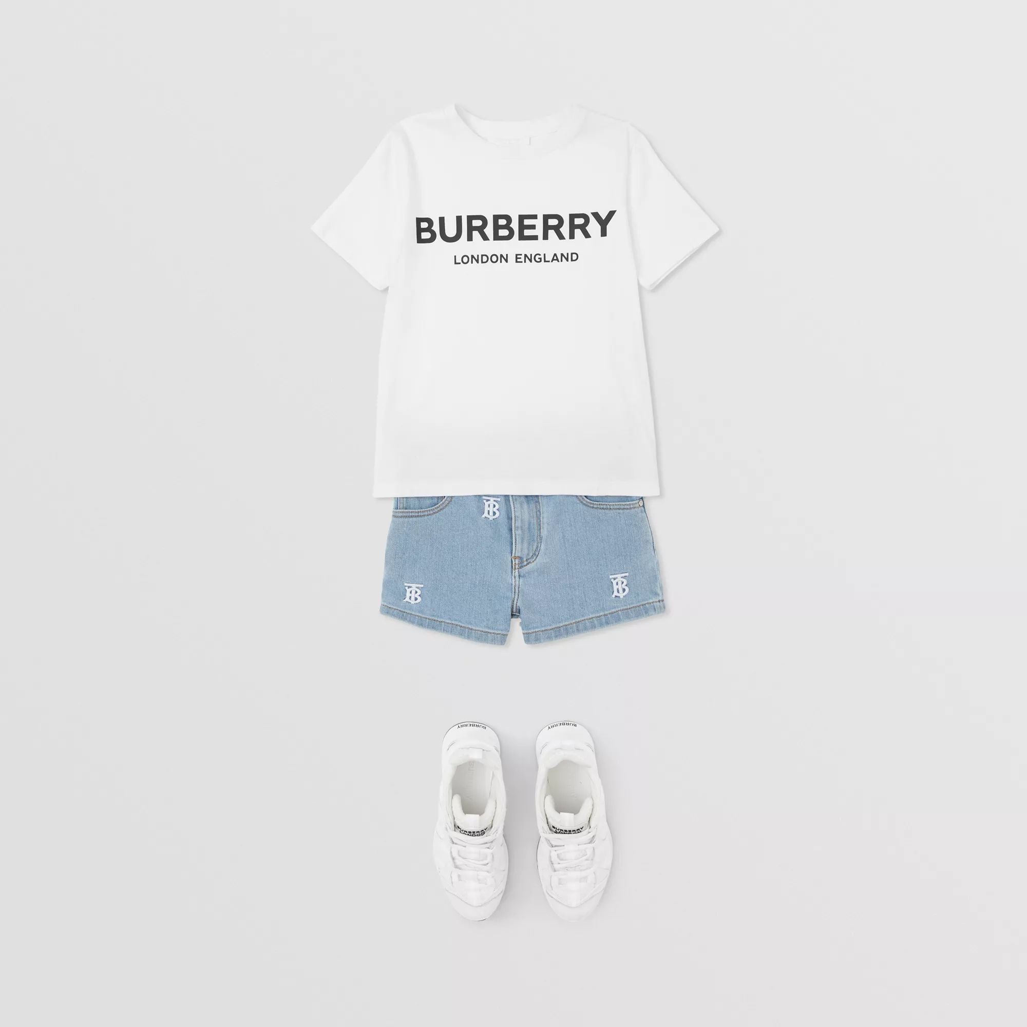 Short en jean à logo bleu pour filles