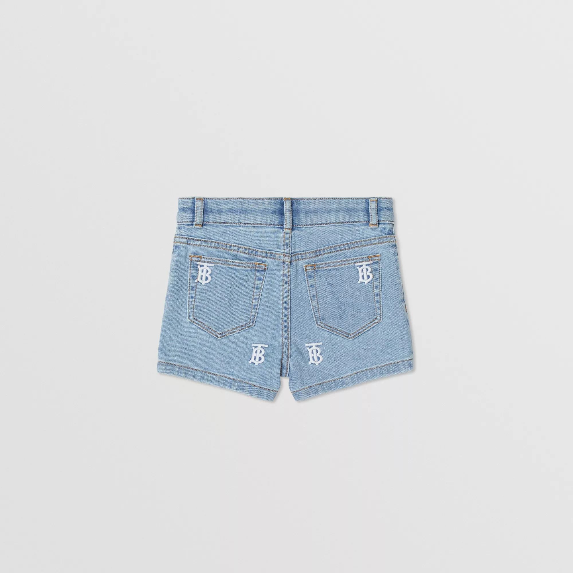 Short en jean à logo bleu pour filles