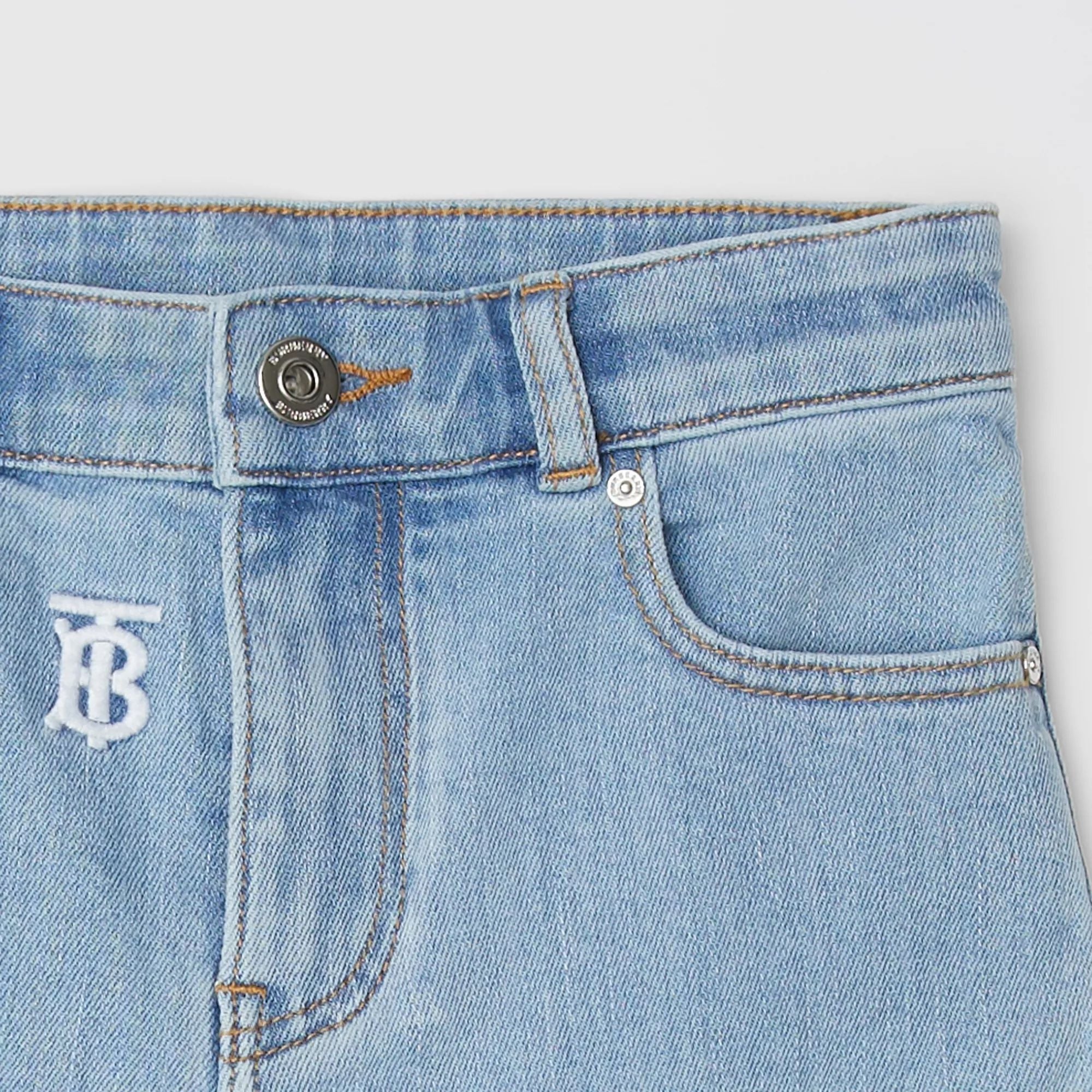 Short en jean à logo bleu pour filles