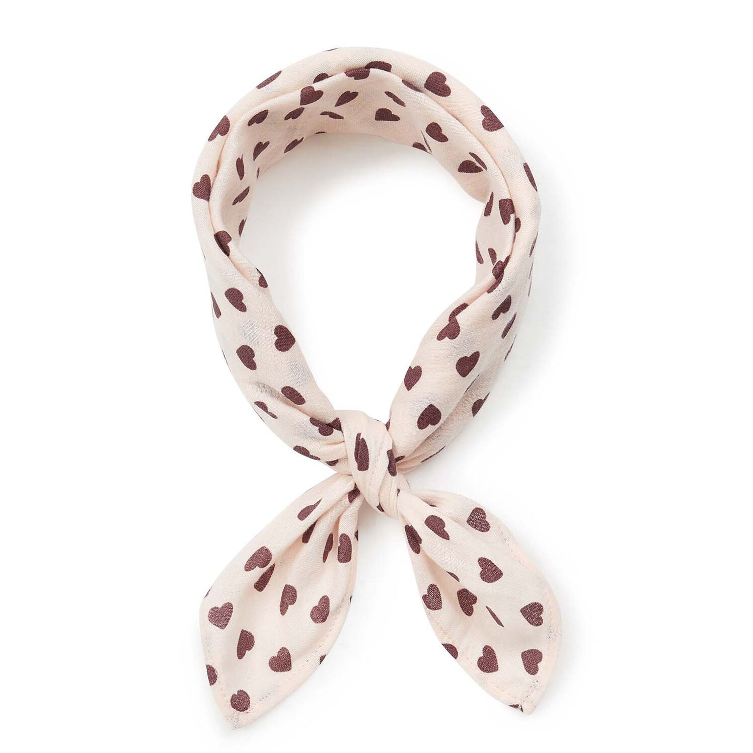 Écharpe en coton rose cœur pour fille