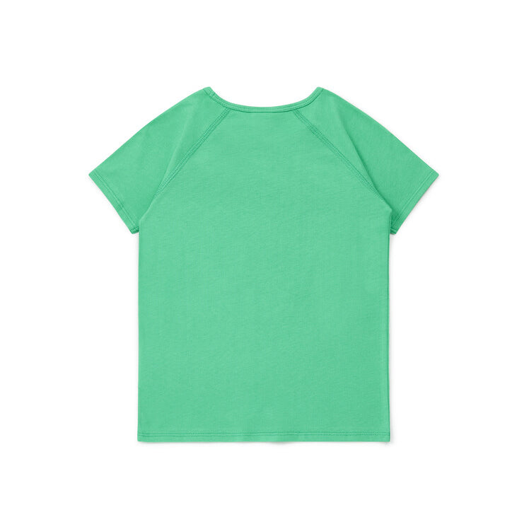 Girls Green Printing Cotton T-Shirt