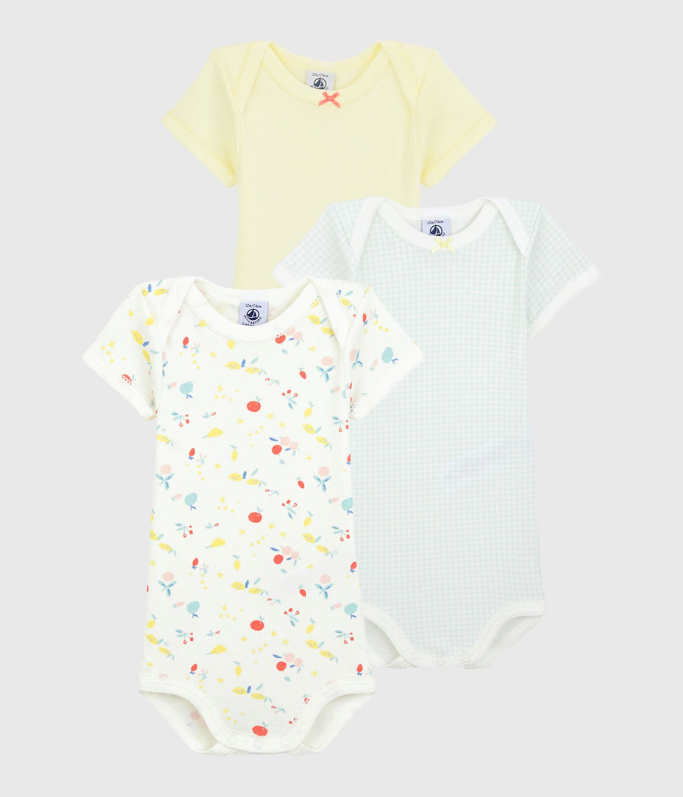 Ensemble de grenouillères en coton multicolores pour bébé fille