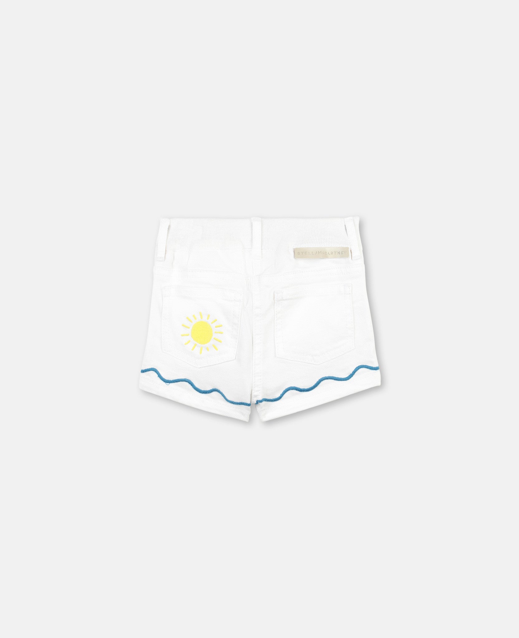 Baby Girls White Embroidered Denim Shorts