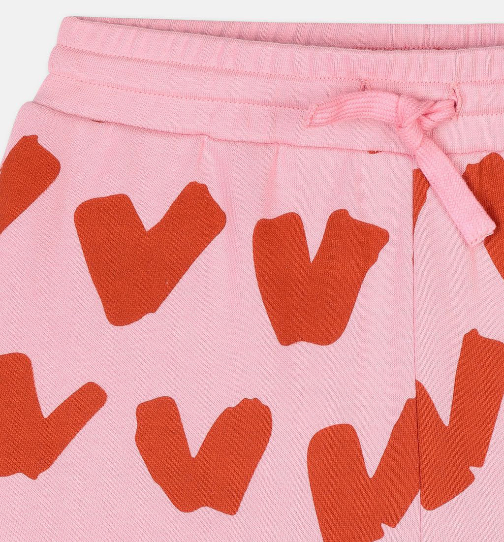 Short en coton rose cœur pour filles