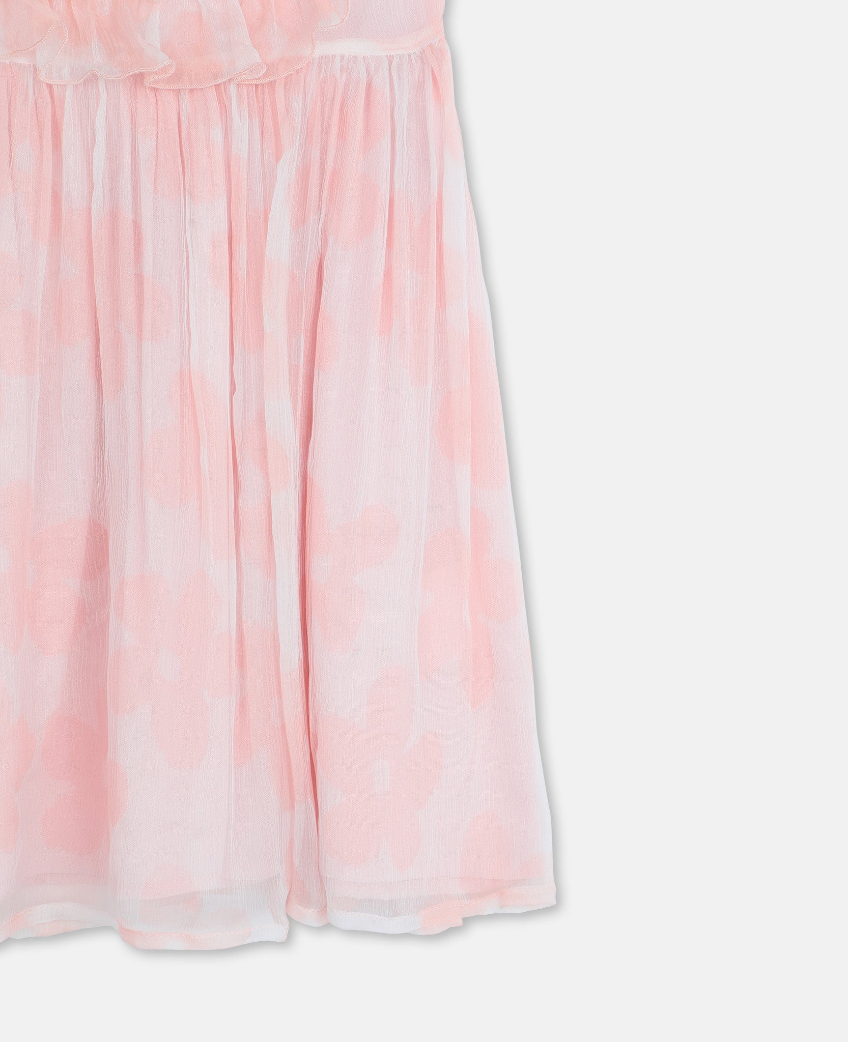 Girls Pink Flower Silk Dress