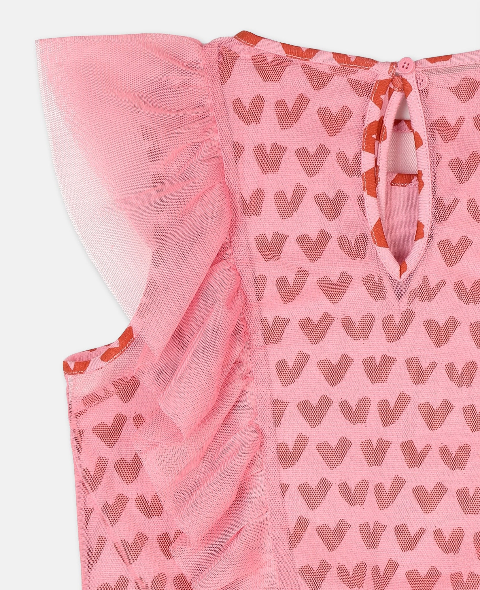 Girls Pink Heart Tulle Dress