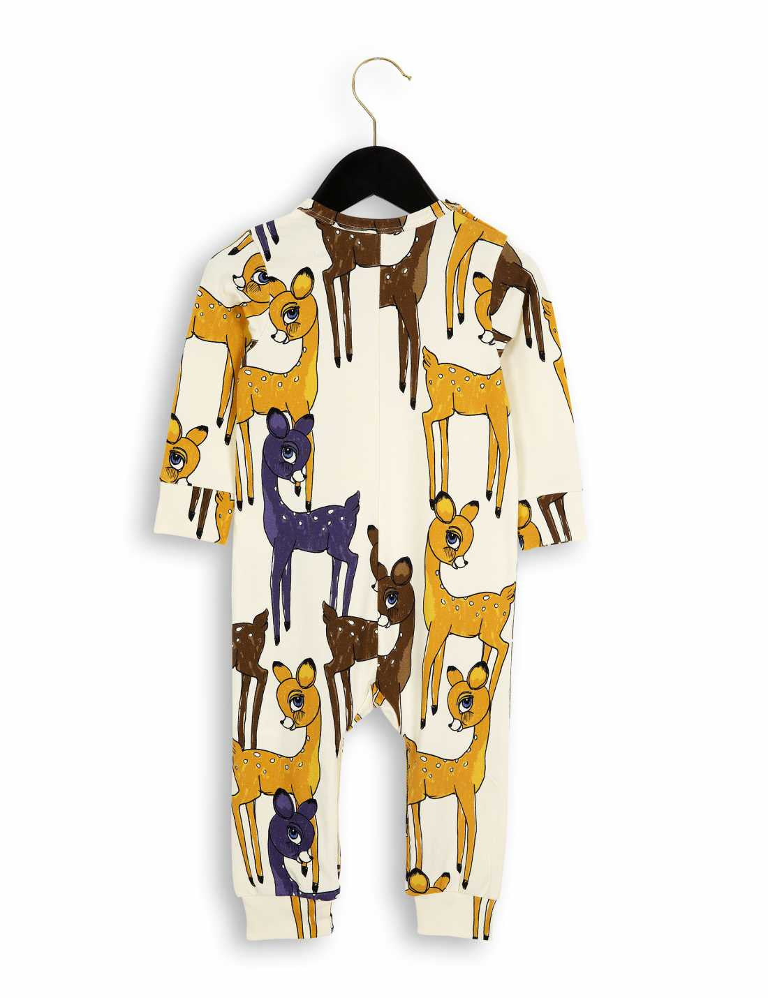 Baby Ivory & Brown Deer Organic Cotton Babygrow - CÉMAROSE | Children's Fashion Store - 2
