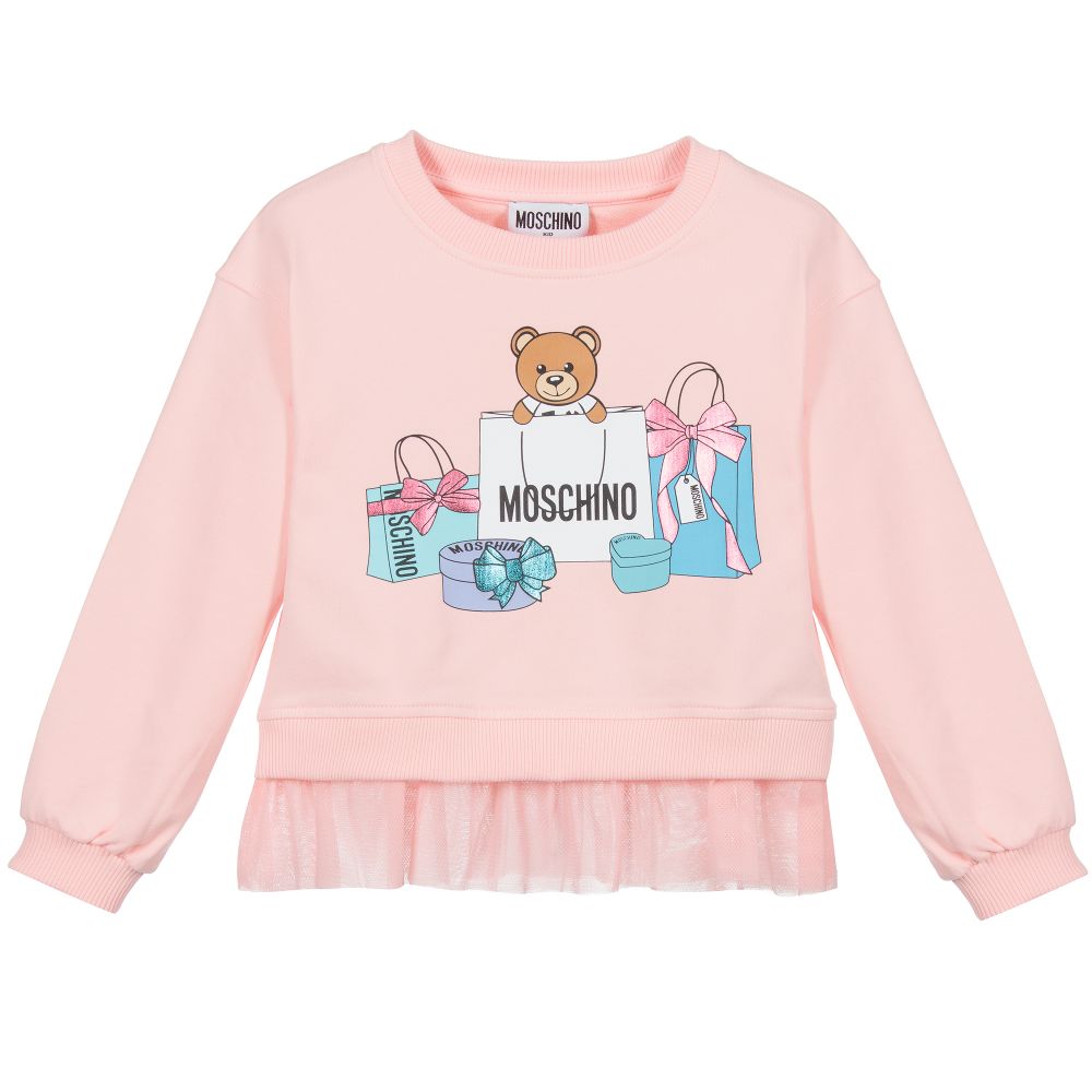 Sweat-shirt en coton imprimé roses pour filles