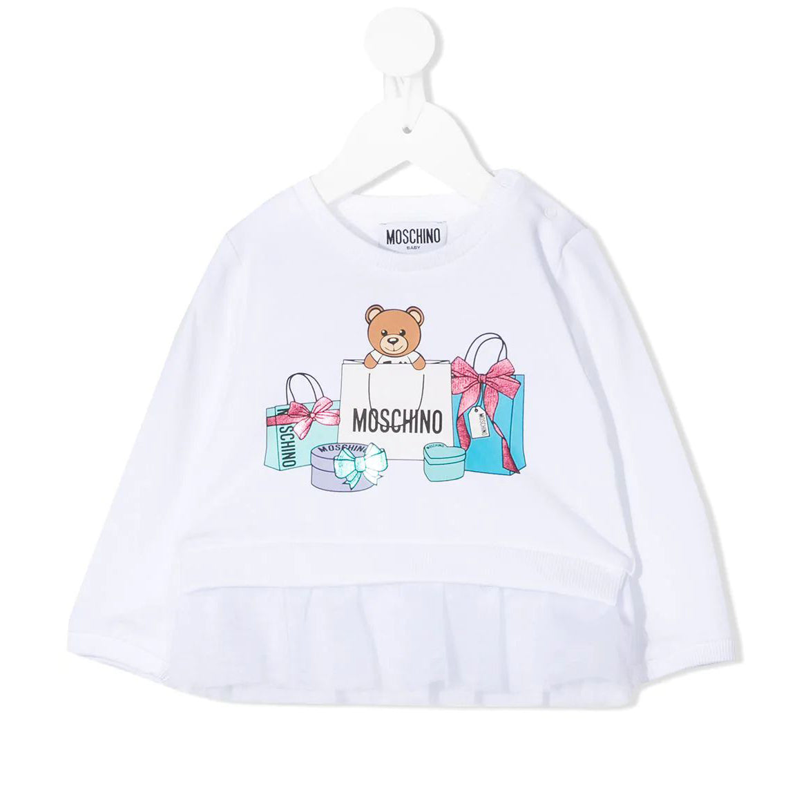 T-shirt blanc imprimé pour bébés filles