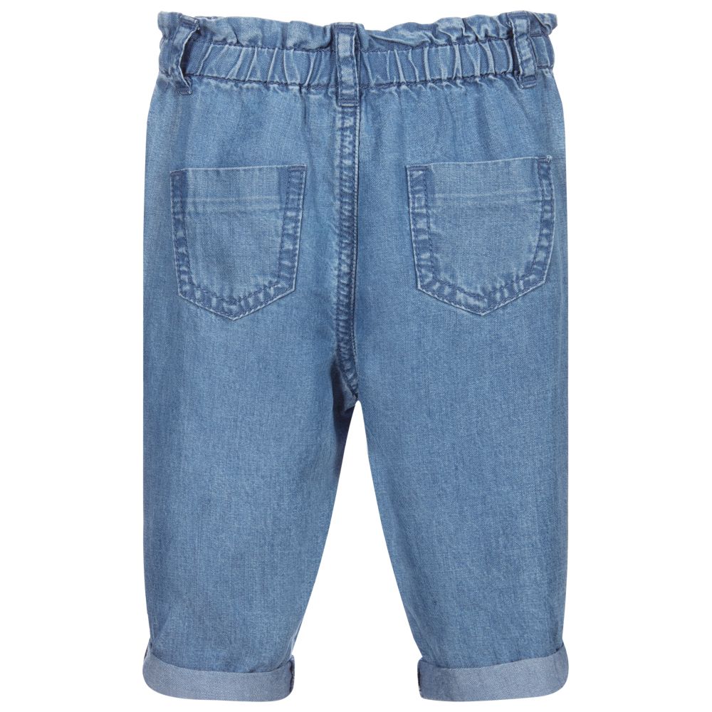 Pantalon long bleu pour bébés filles