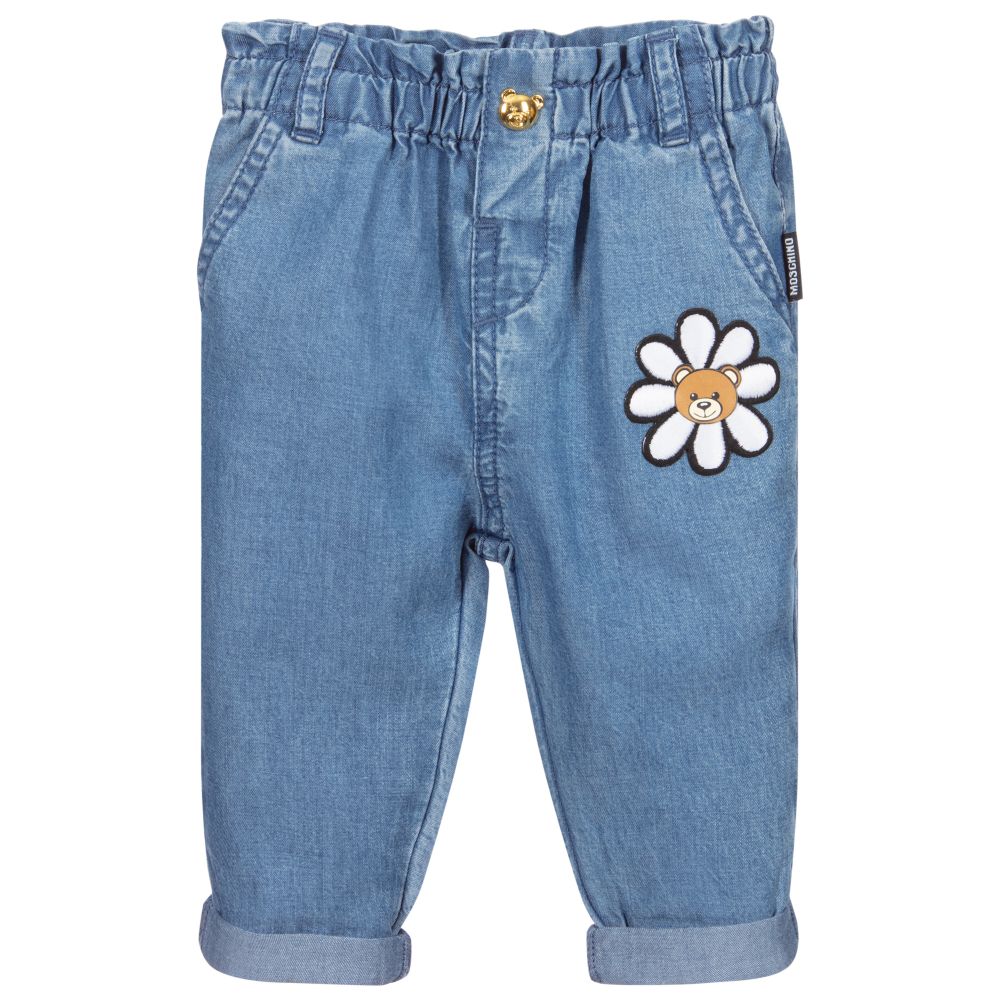 Pantalon long bleu pour bébés filles