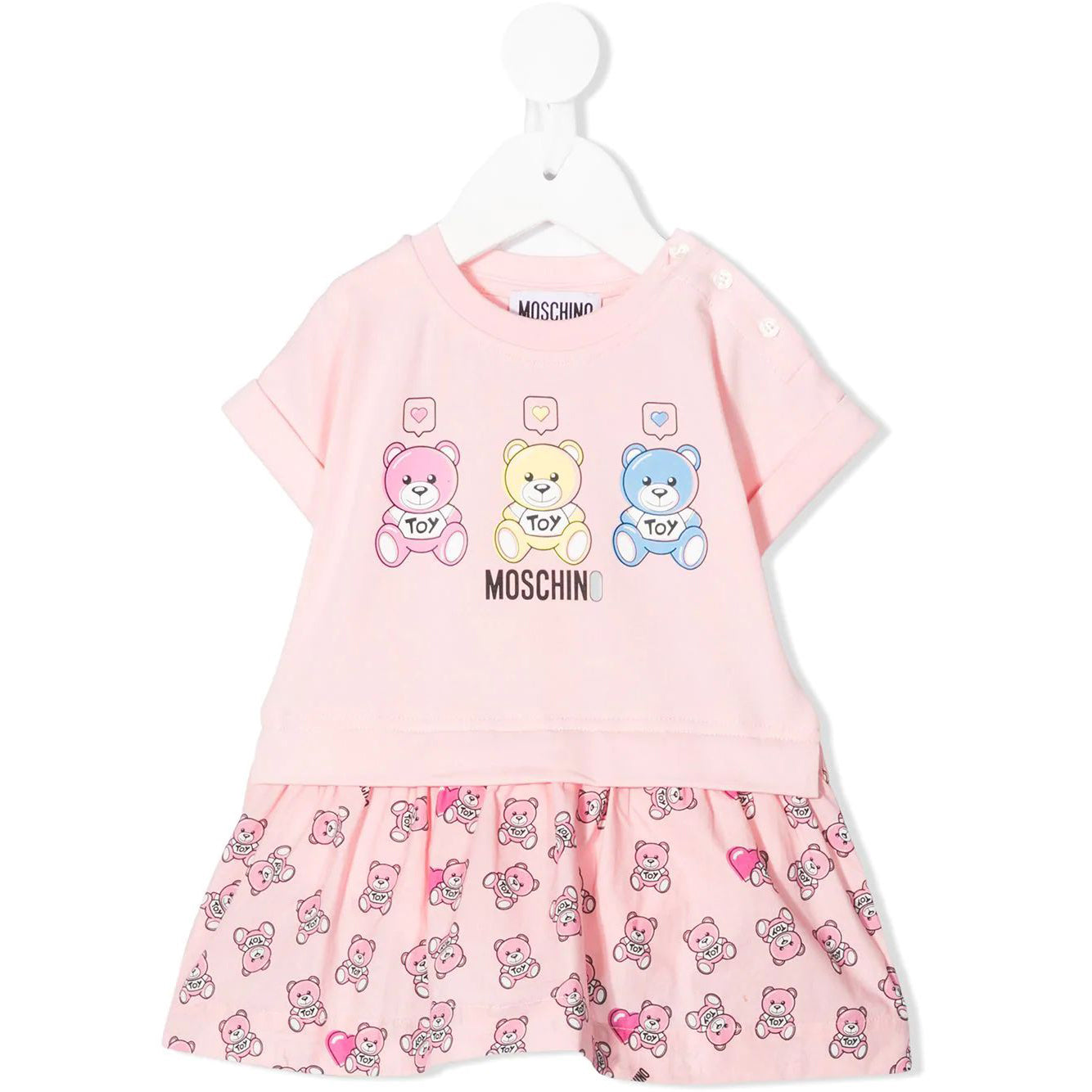 Robe rose en coton pour bébés filles