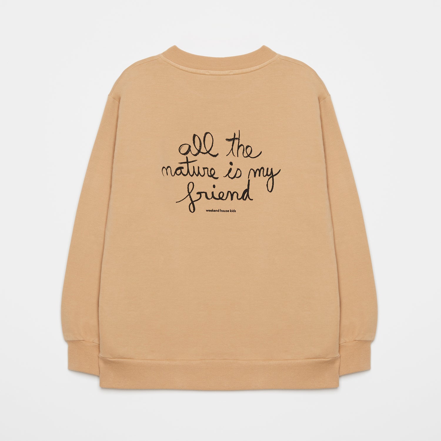 Boys & Girls Light Brown Printed Cotton Sweatshirt