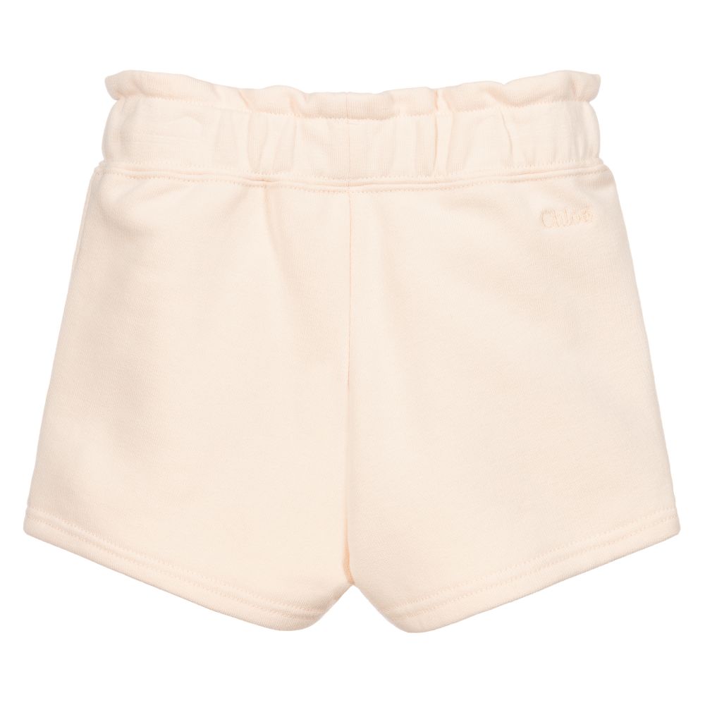 Baby Girls Pink Logo Cotton Shorts