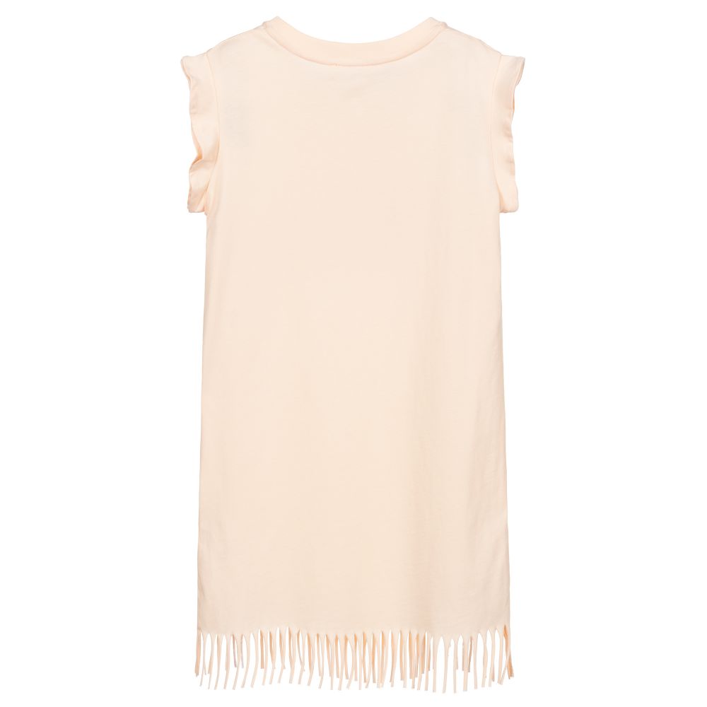Robe en coton rose pour fille avec logo