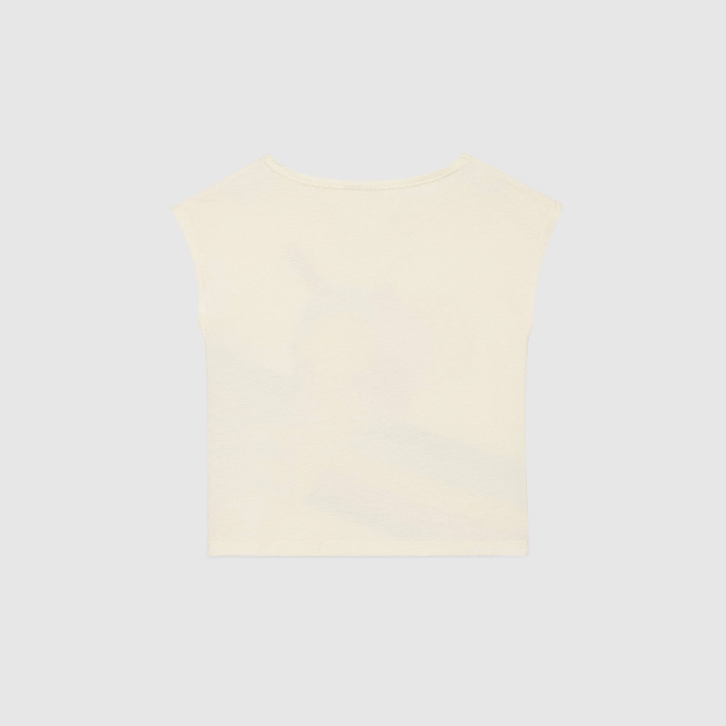 T-shirt en coton imprimé ivoire pour filles