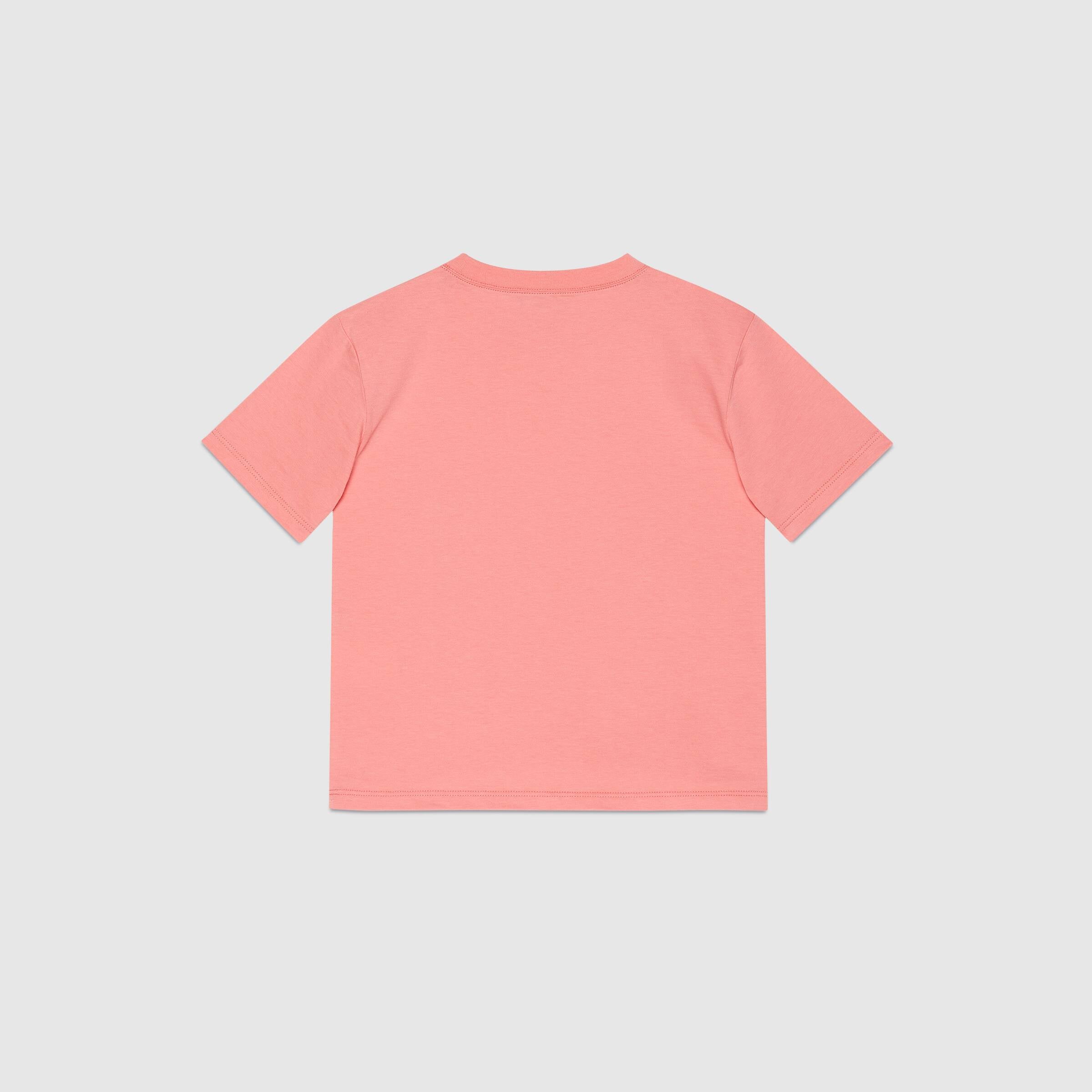 T-shirt en coton rose à logo pour fille